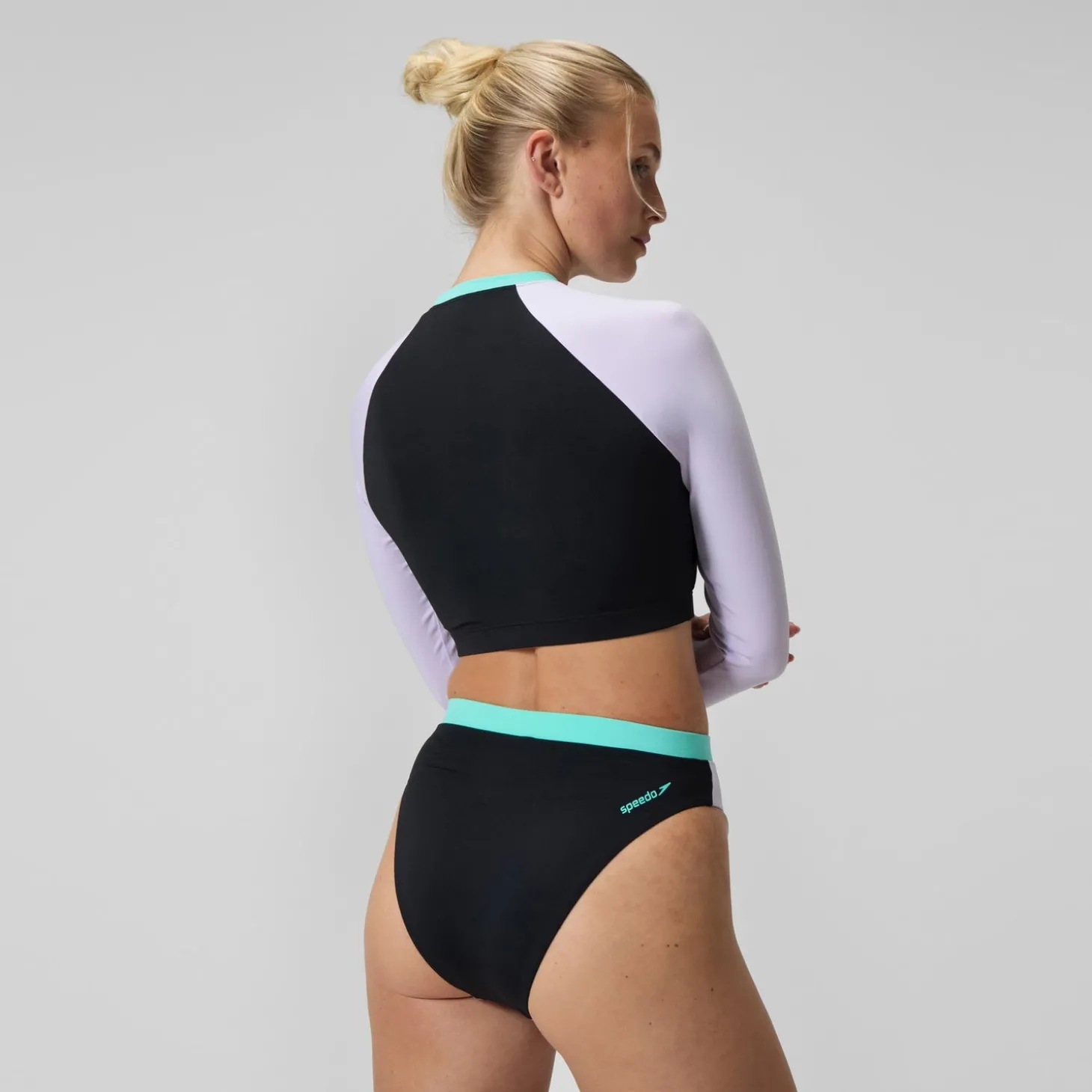 Discount Bas de bikini Femme Colourblock FLU3NTE taille haute noir Femme Maillots 2 Pièces
