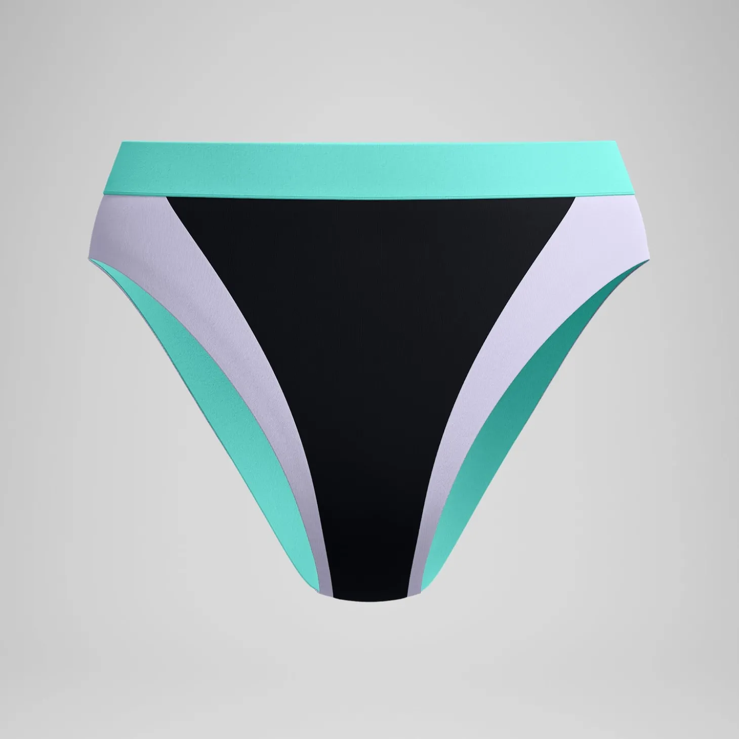 Discount Bas de bikini Femme Colourblock FLU3NTE taille haute noir Femme Maillots 2 Pièces