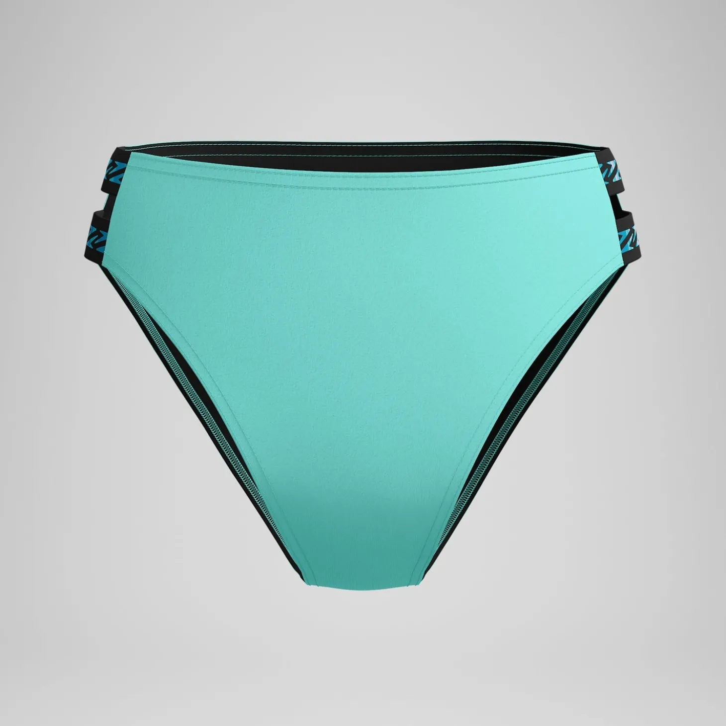 Store Bas de bikini Femme FLU3NTE Logo Elastic taille haute turquoise Femme Maillots 2 Pièces