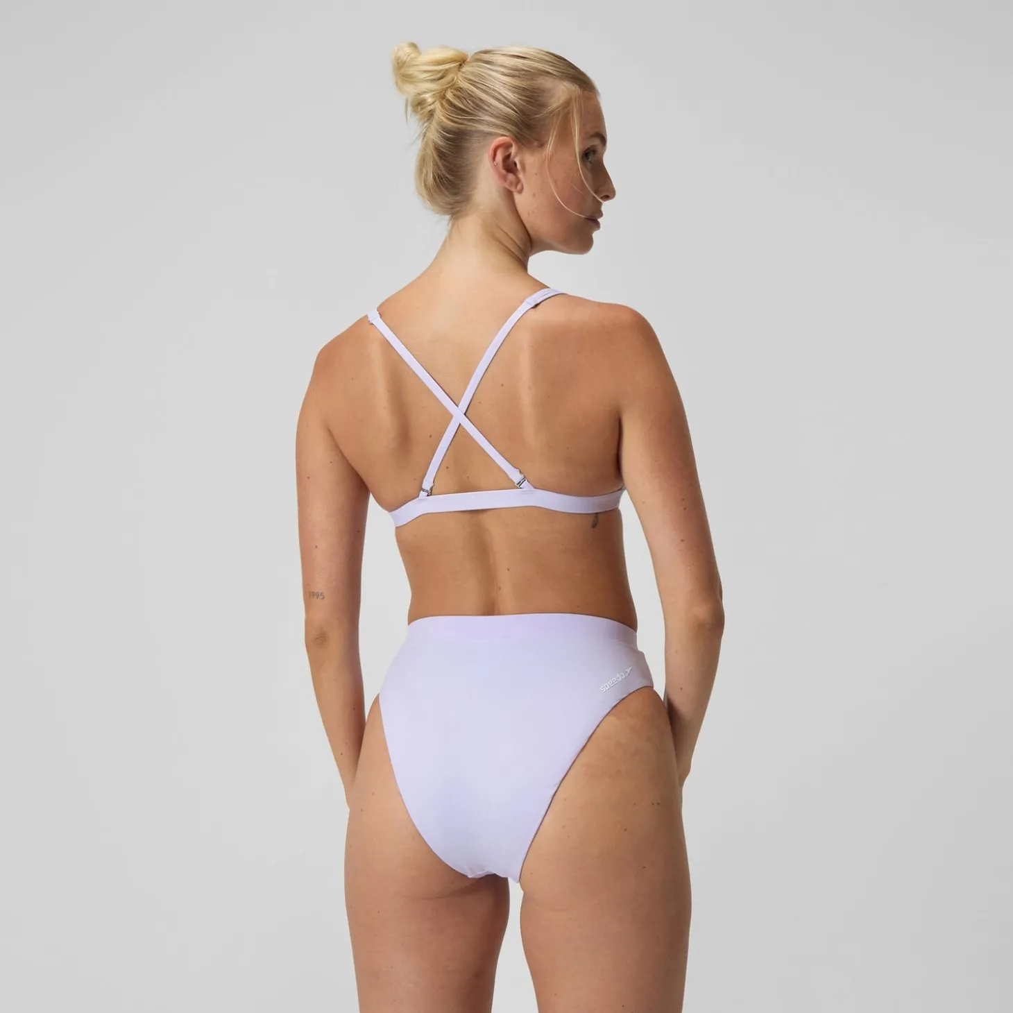 Cheap Bas de bikini Femme FLU3NTE Solid taille haute lilas Femme Maillots 2 Pièces