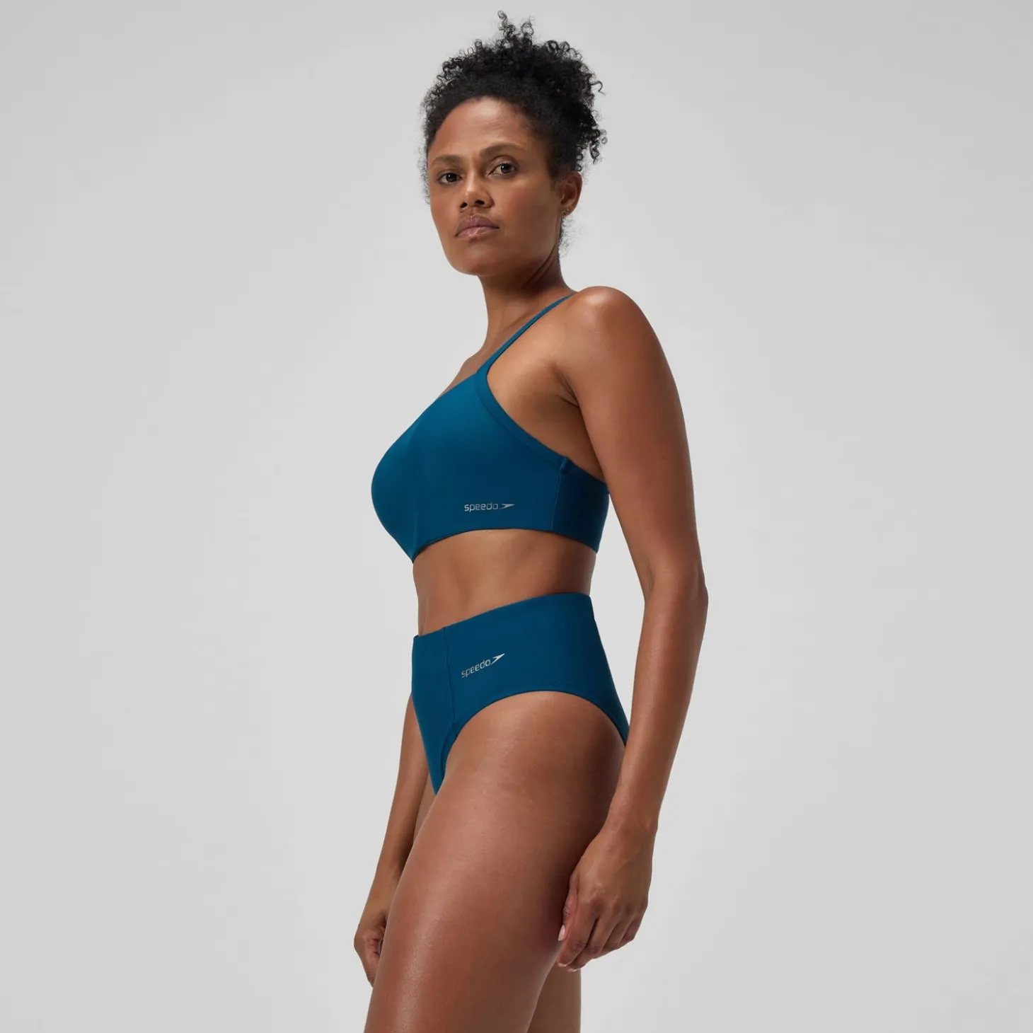 Discount Bas de bikini Femme Solid taille haute sarcelle foncé Femme Maillots 2 Pièces