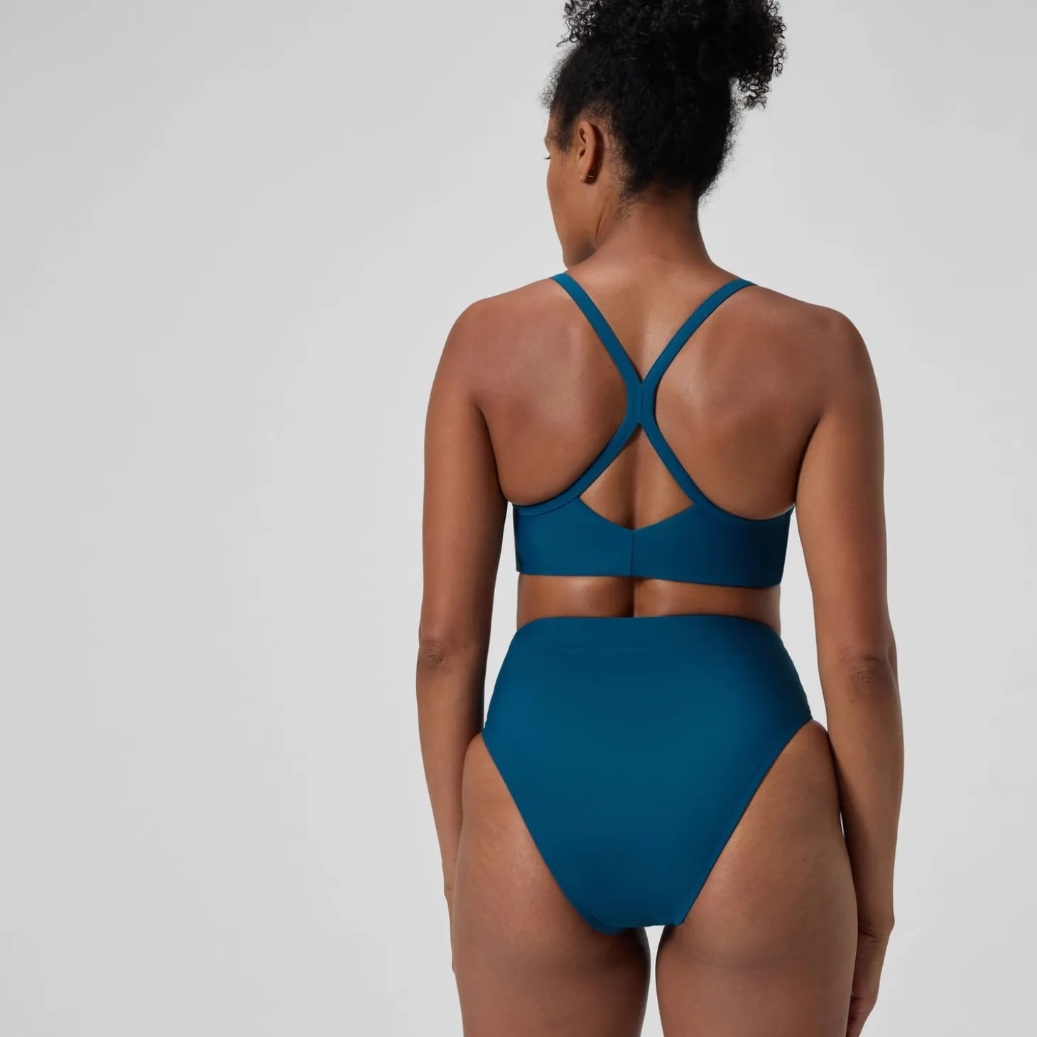 Discount Bas de bikini Femme Solid taille haute sarcelle foncé Femme Maillots 2 Pièces