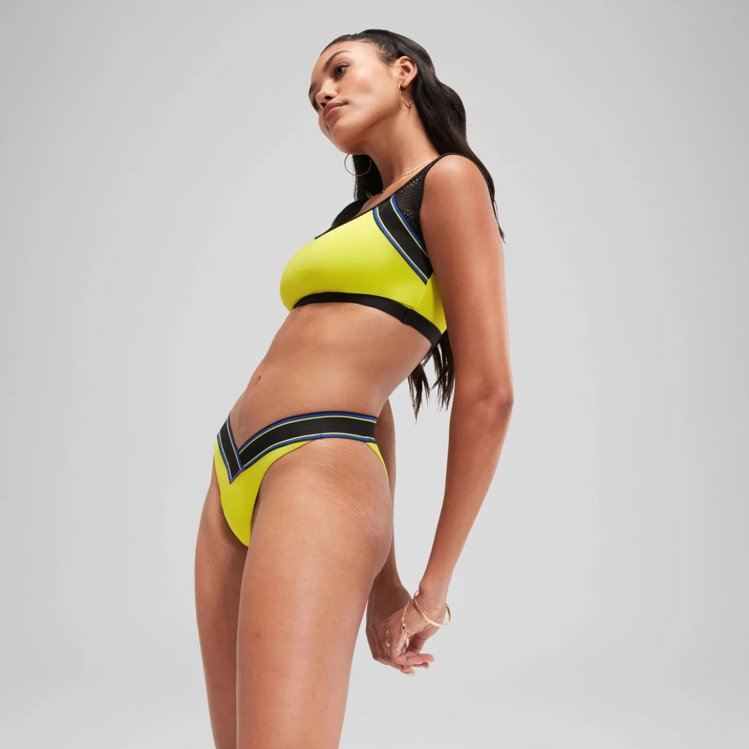 Clearance Bas de bikini FLU3NTE à échancrure en V vert Femme Maillots 2 Pièces