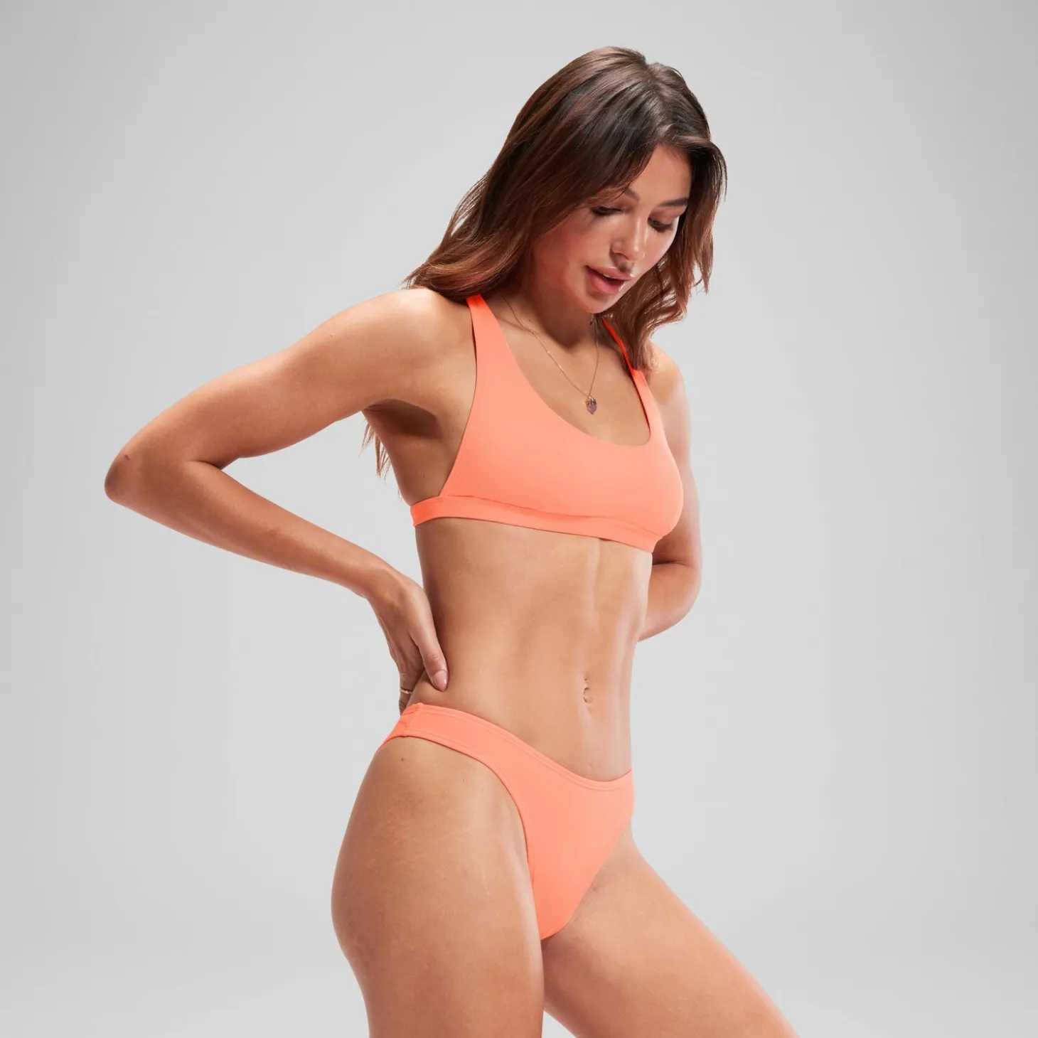 Store Bas de bikini FLU3NTE échancré corail Femme Maillots 2 Pièces