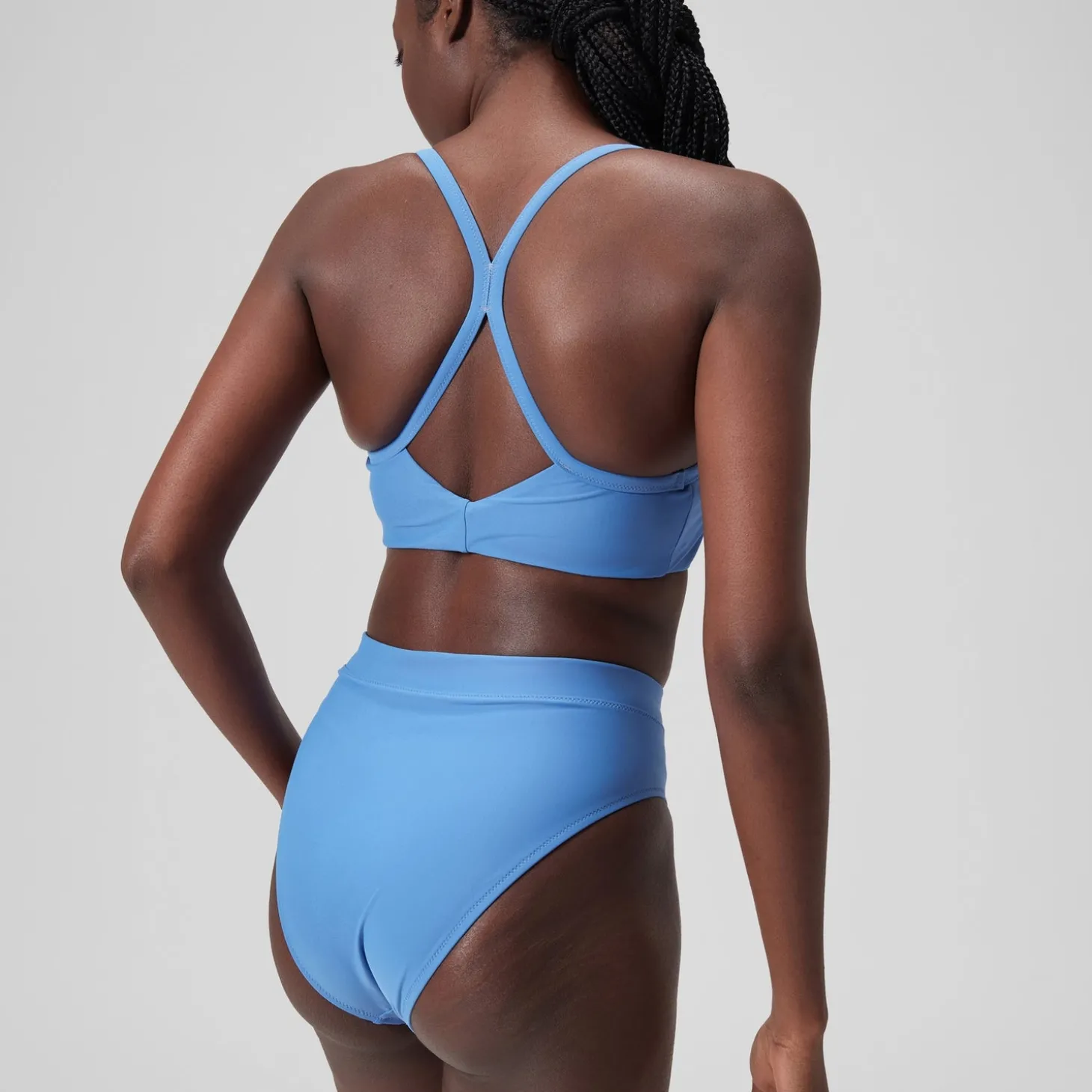 Fashion Bas de bikini taille haute uni Femme bleu Femme Maillots 2 Pièces | Maillots 1 Pièce