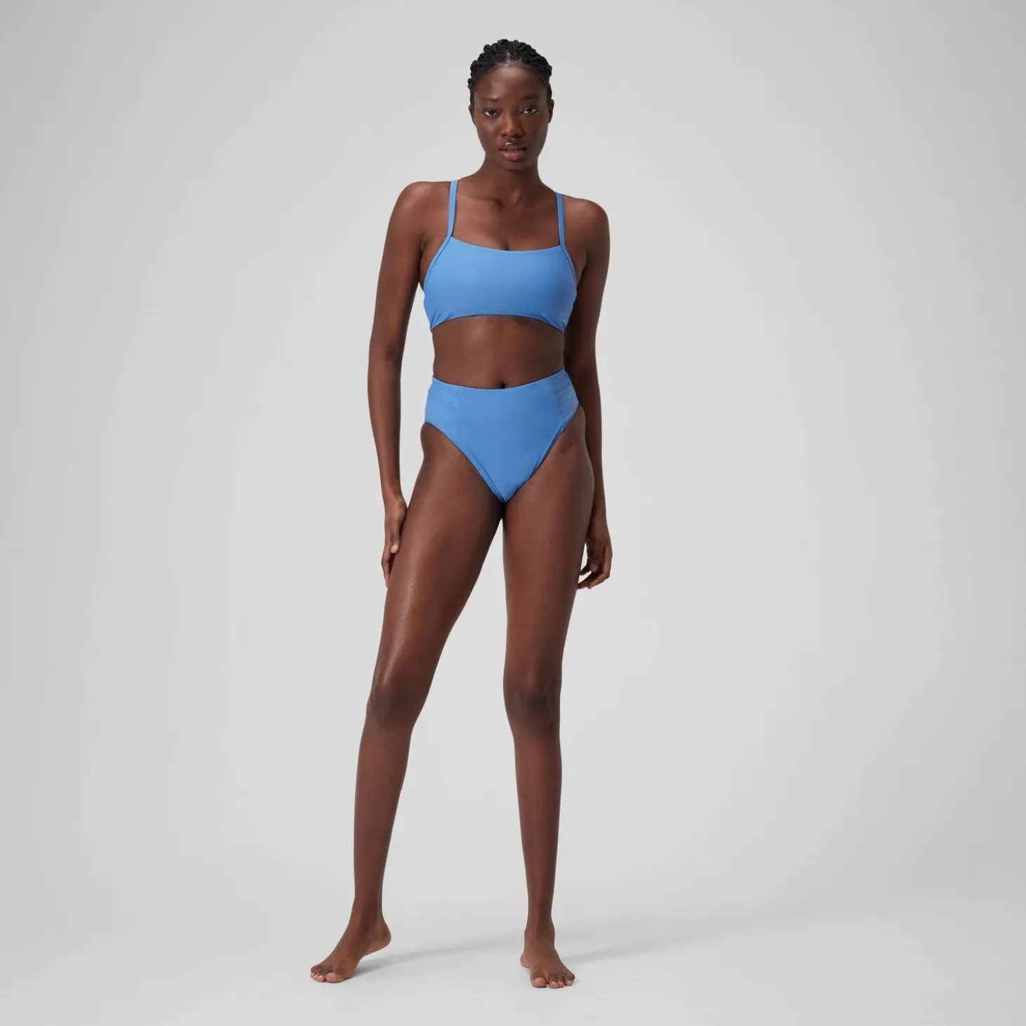 Fashion Bas de bikini taille haute uni Femme bleu Femme Maillots 2 Pièces | Maillots 1 Pièce