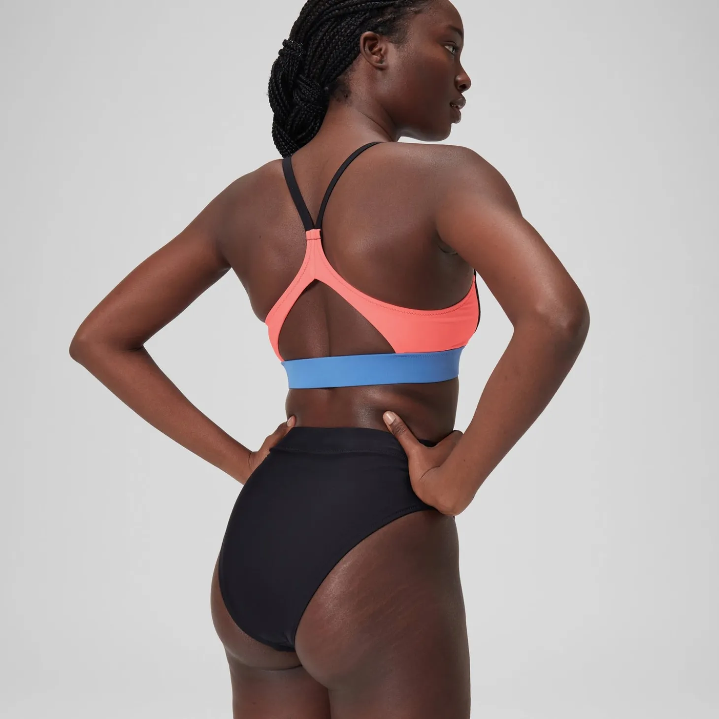 Hot Bas de bikini taille haute uni Femme Gris foncé Femme Maillots 2 Pièces | Maillots 1 Pièce