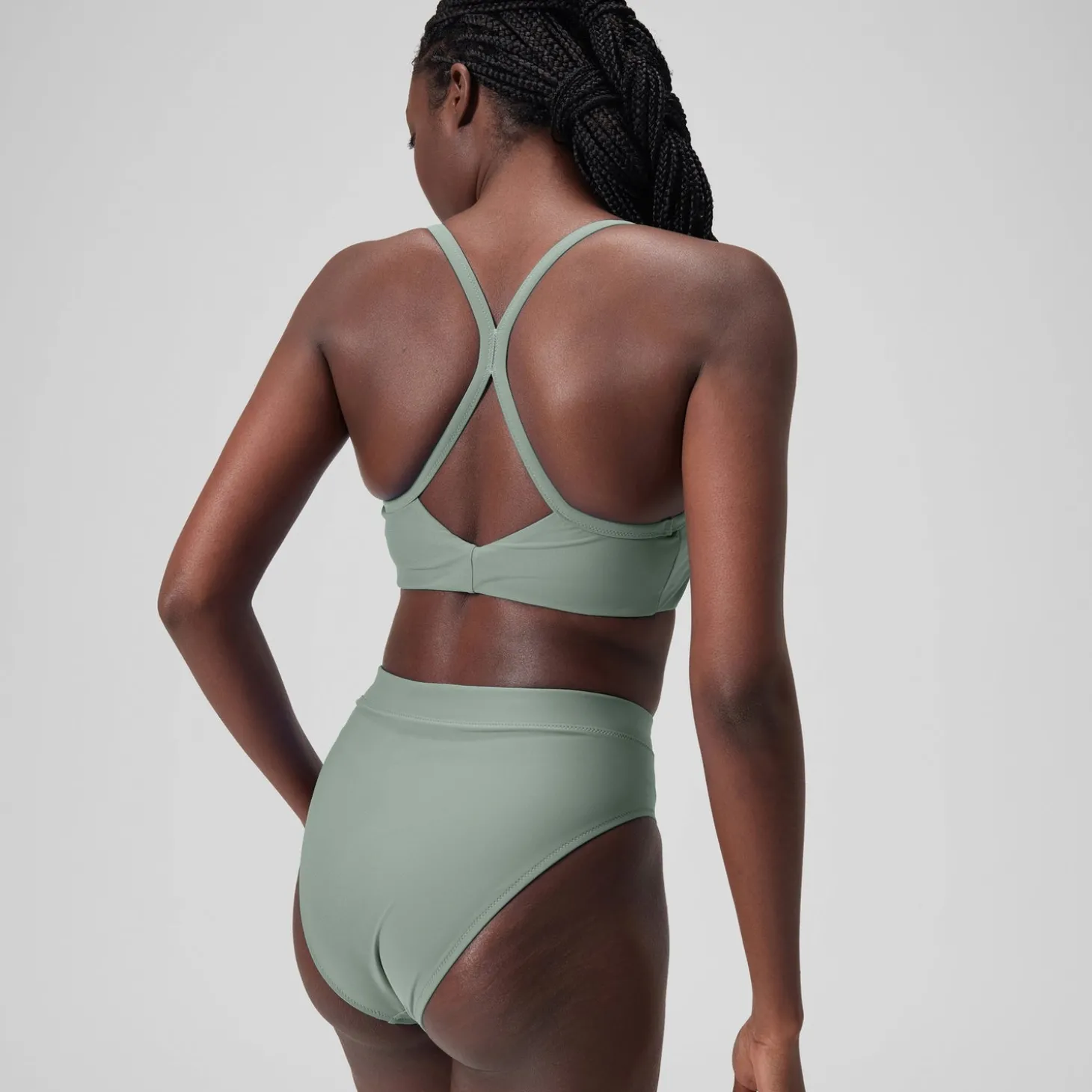 Store Bas de bikini taille haute uni Femme vert Femme Maillots 2 Pièces | Maillots 1 Pièce