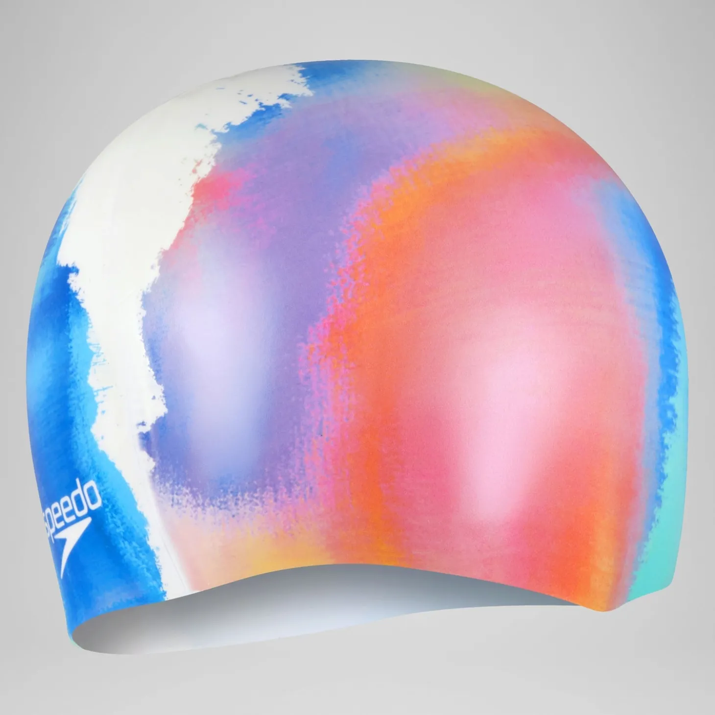 Online Bonnet de bain à imprimé numérique Blanc/Bleu punch/Nectarine Femme Masques Tuba |