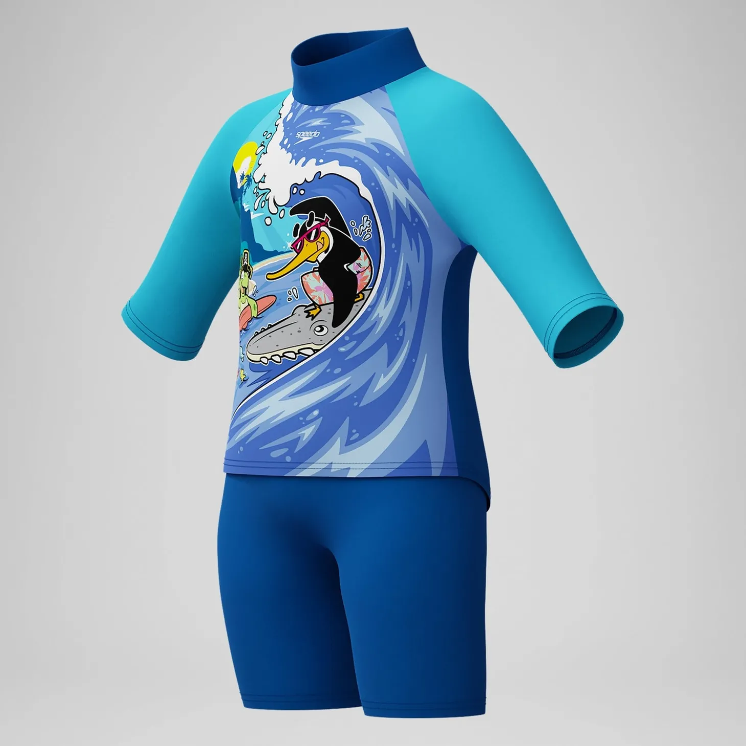 Best Boxer de bain Garçon Learn to Swim imprimé numérique bleu Enfant Maillots De Bain | Maillot De Bain Garçons