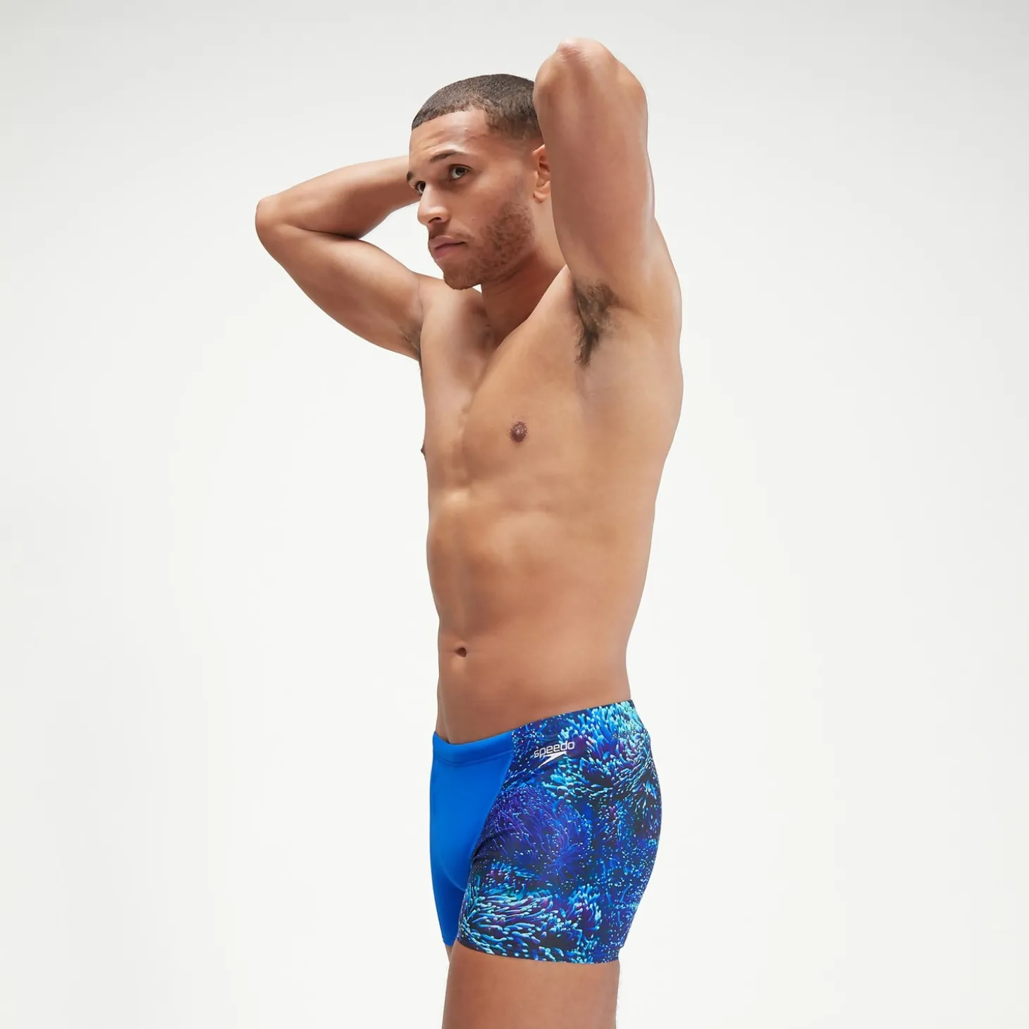 Best Sale Boxer de bain Homme Allover coupe en V bleu/noir Homme Aquashorts