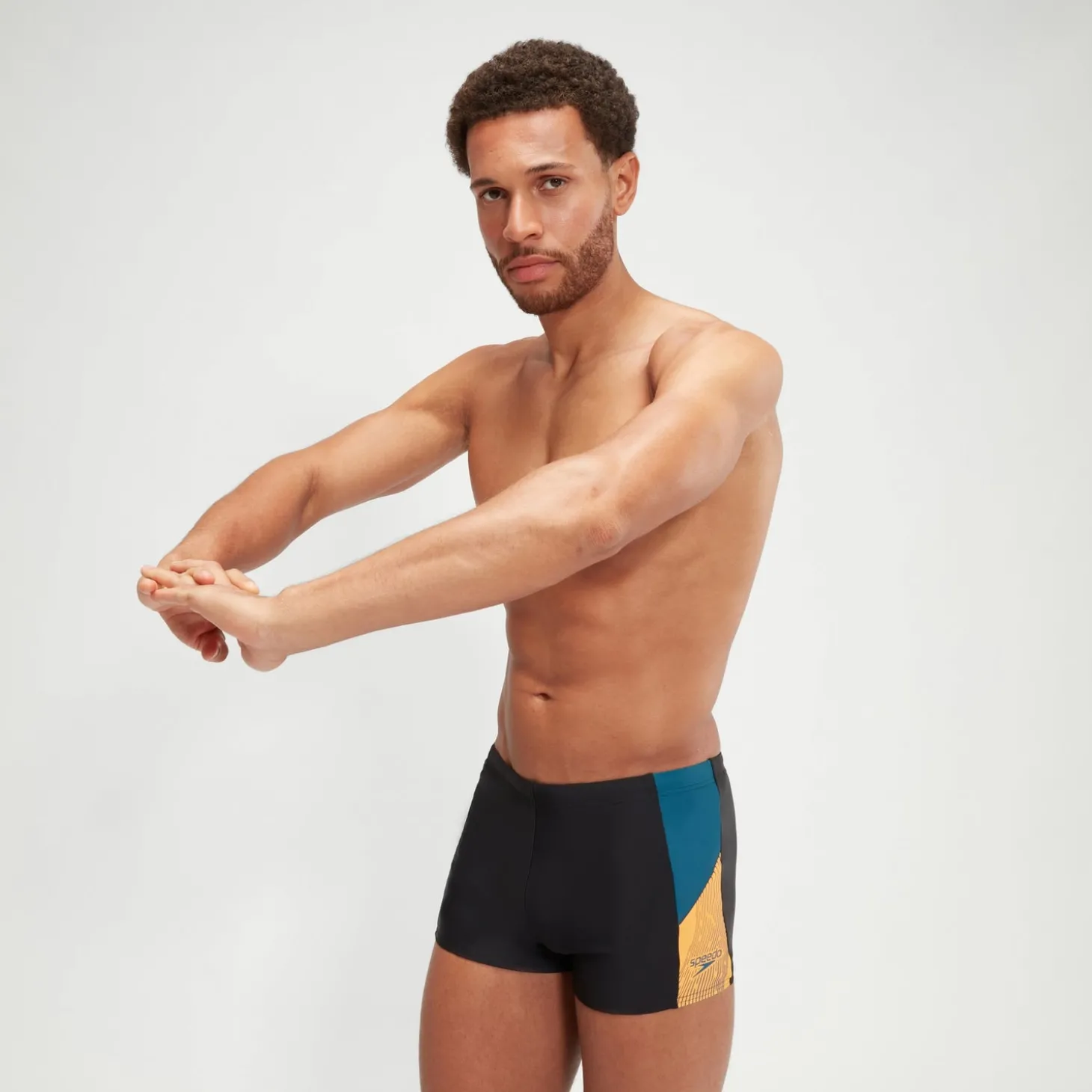 Hot Boxer de bain Homme Dive noir/bleu sarcelle Homme Aquashorts