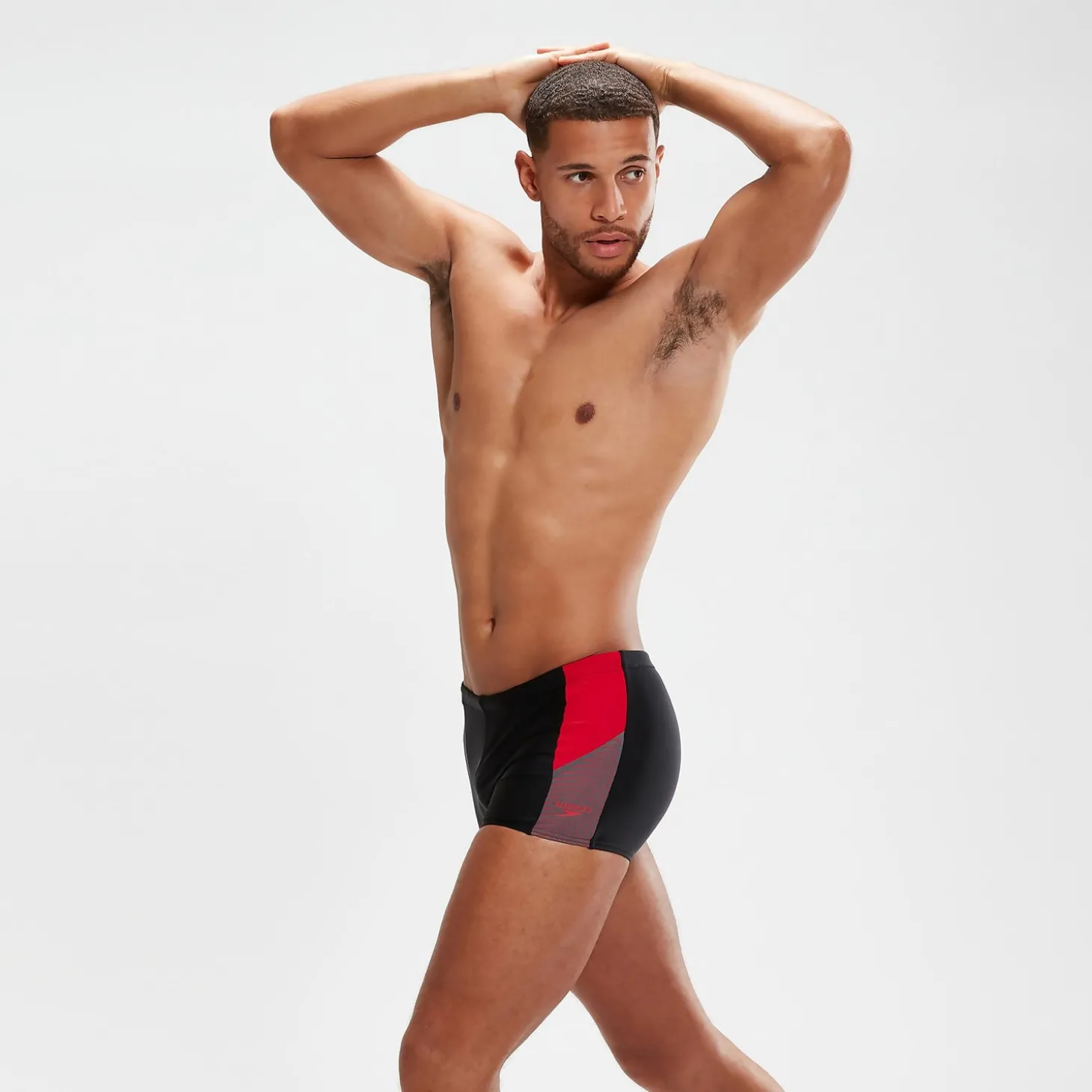 Best Boxer de bain Homme Dive noir/rouge Homme Aquashorts