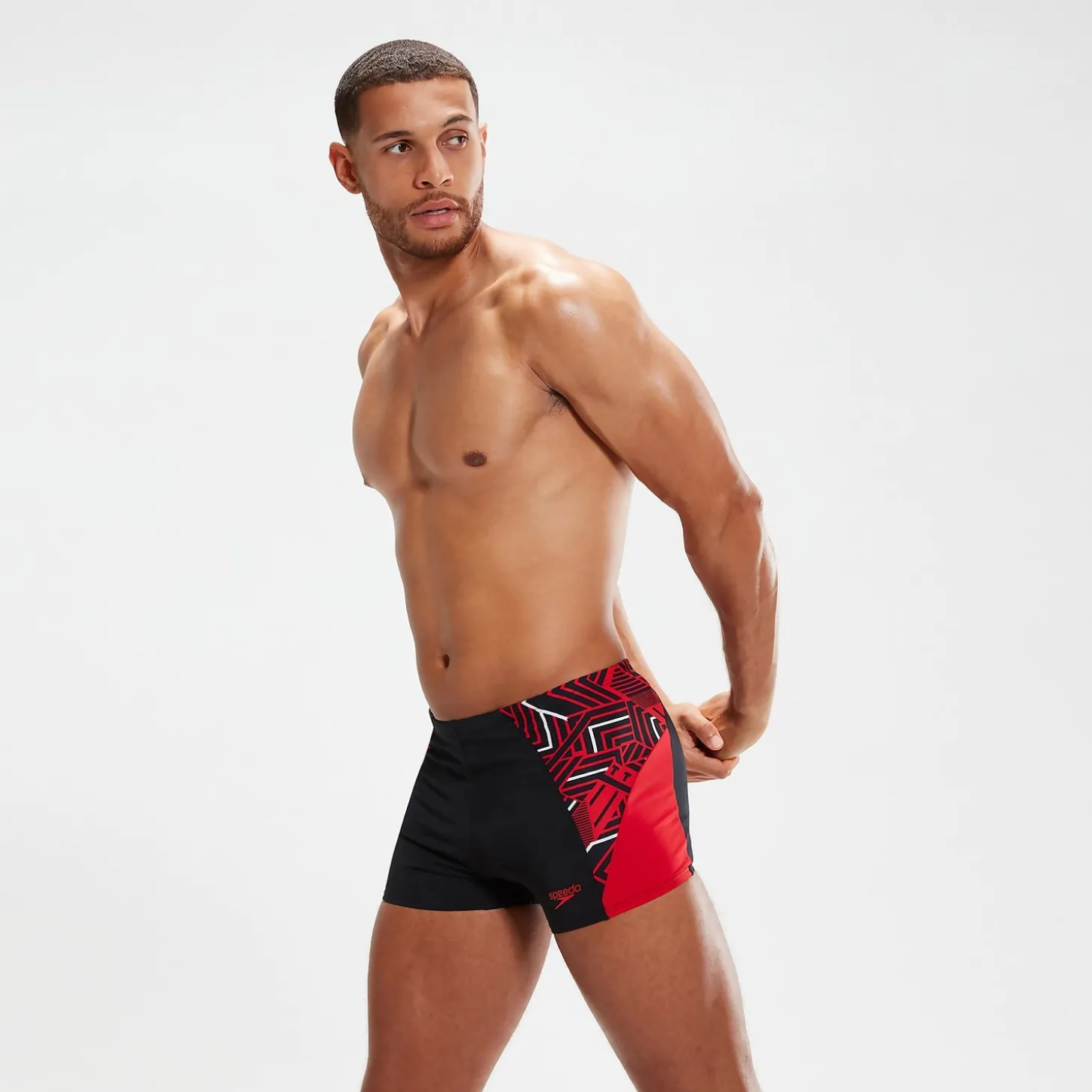 Clearance Boxer de bain Homme ECO Endurance+ Splice noir/rouge Homme Aquashorts