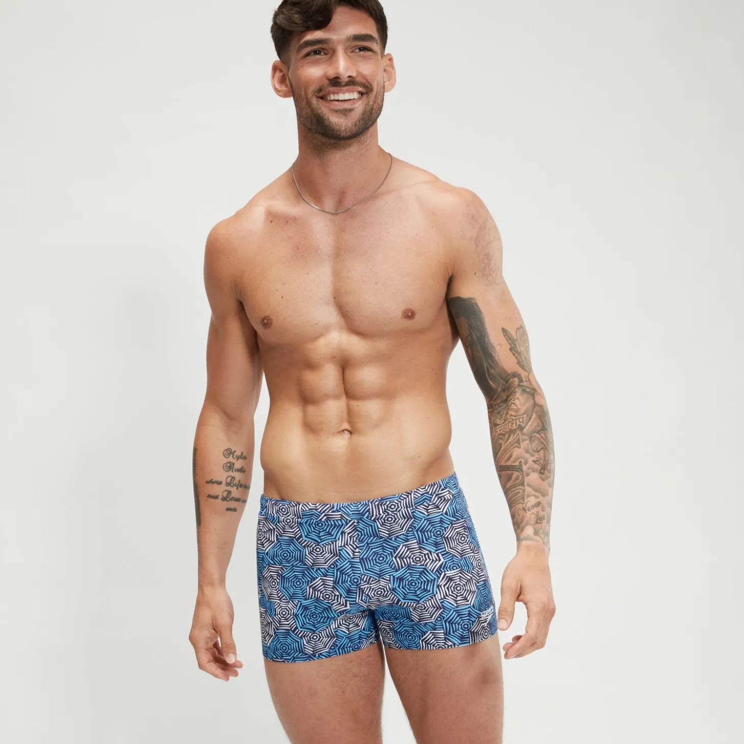 Shop Boxer de bain Homme Escape bleu/blanc Homme Aquashorts