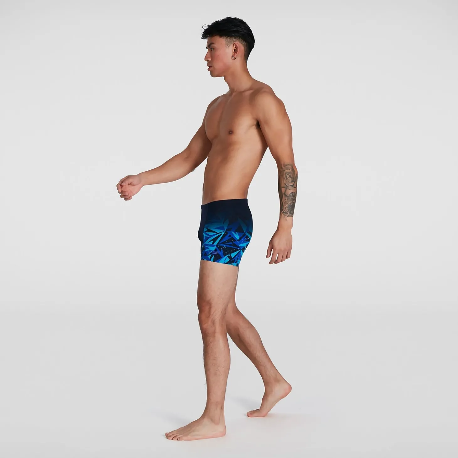 Clearance Boxer de bain Homme Hyper Boom coupe en V noir/bleu Homme Aquashorts