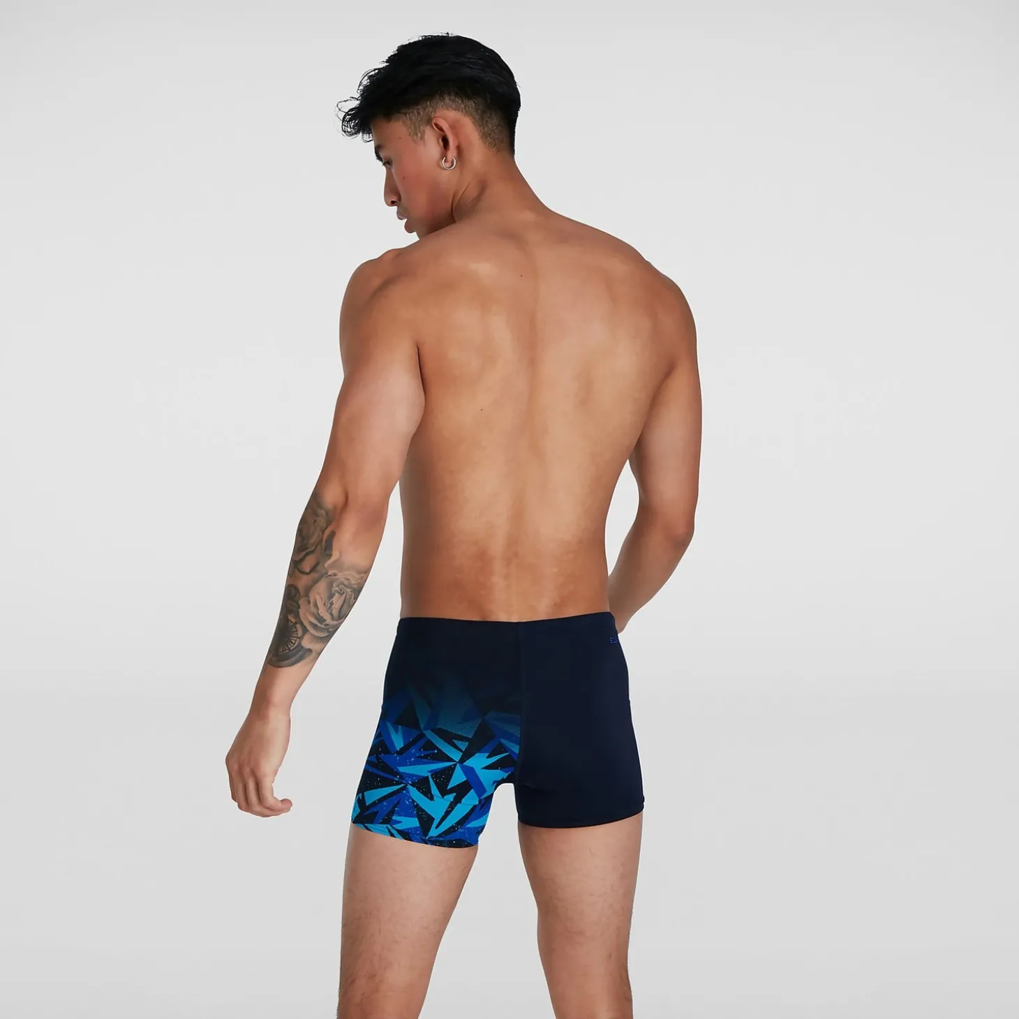Clearance Boxer de bain Homme Hyper Boom coupe en V noir/bleu Homme Aquashorts