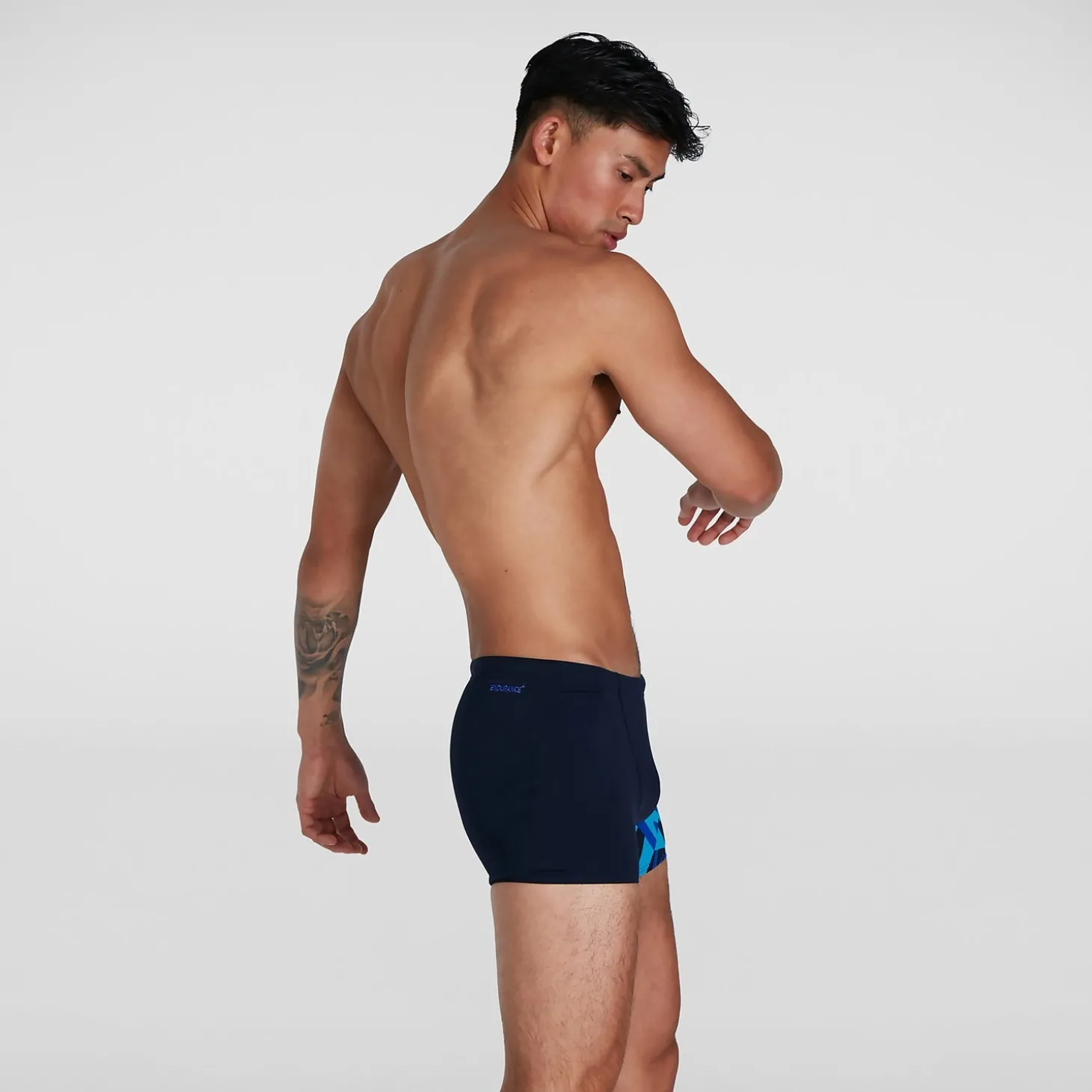 Clearance Boxer de bain Homme Hyper Boom coupe en V noir/bleu Homme Aquashorts