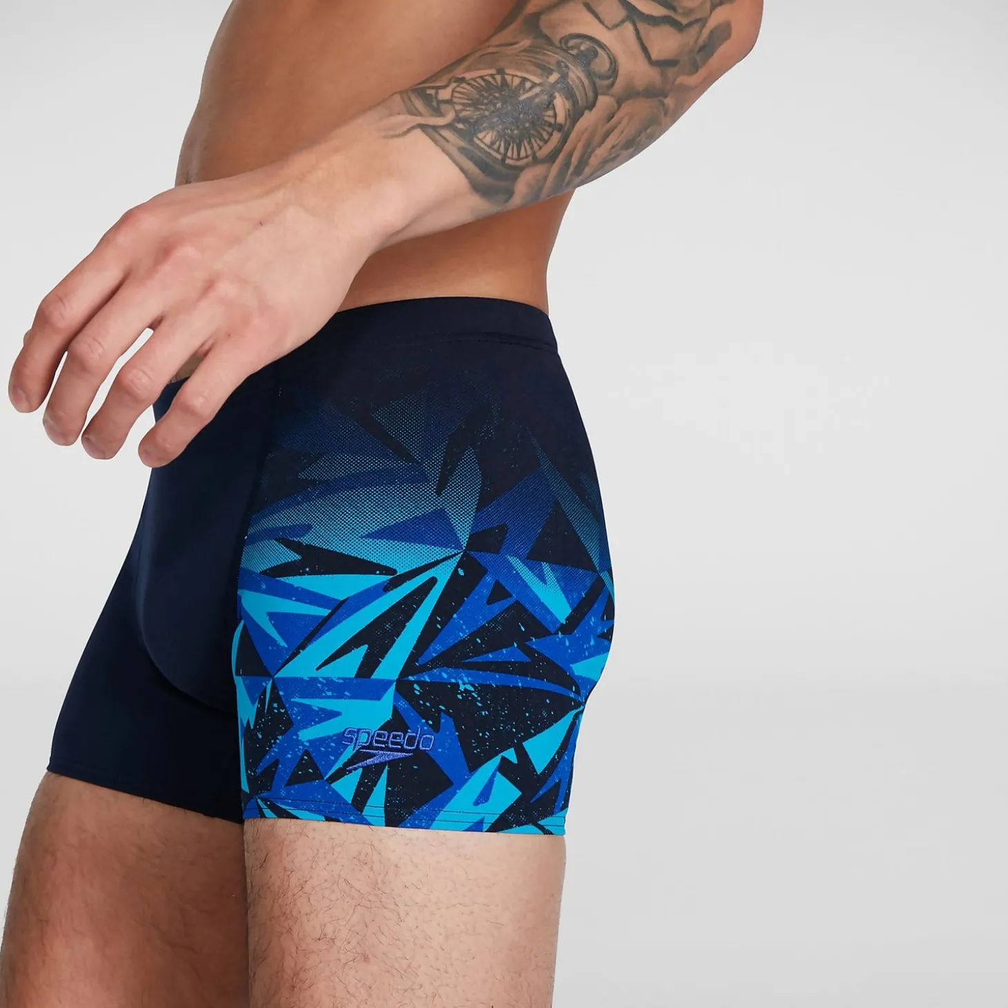 Clearance Boxer de bain Homme Hyper Boom coupe en V noir/bleu Homme Aquashorts