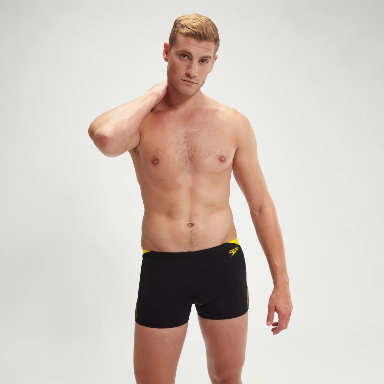 Clearance Boxer de bain Homme HyperBoom Splice noir/jaune Homme Aquashorts