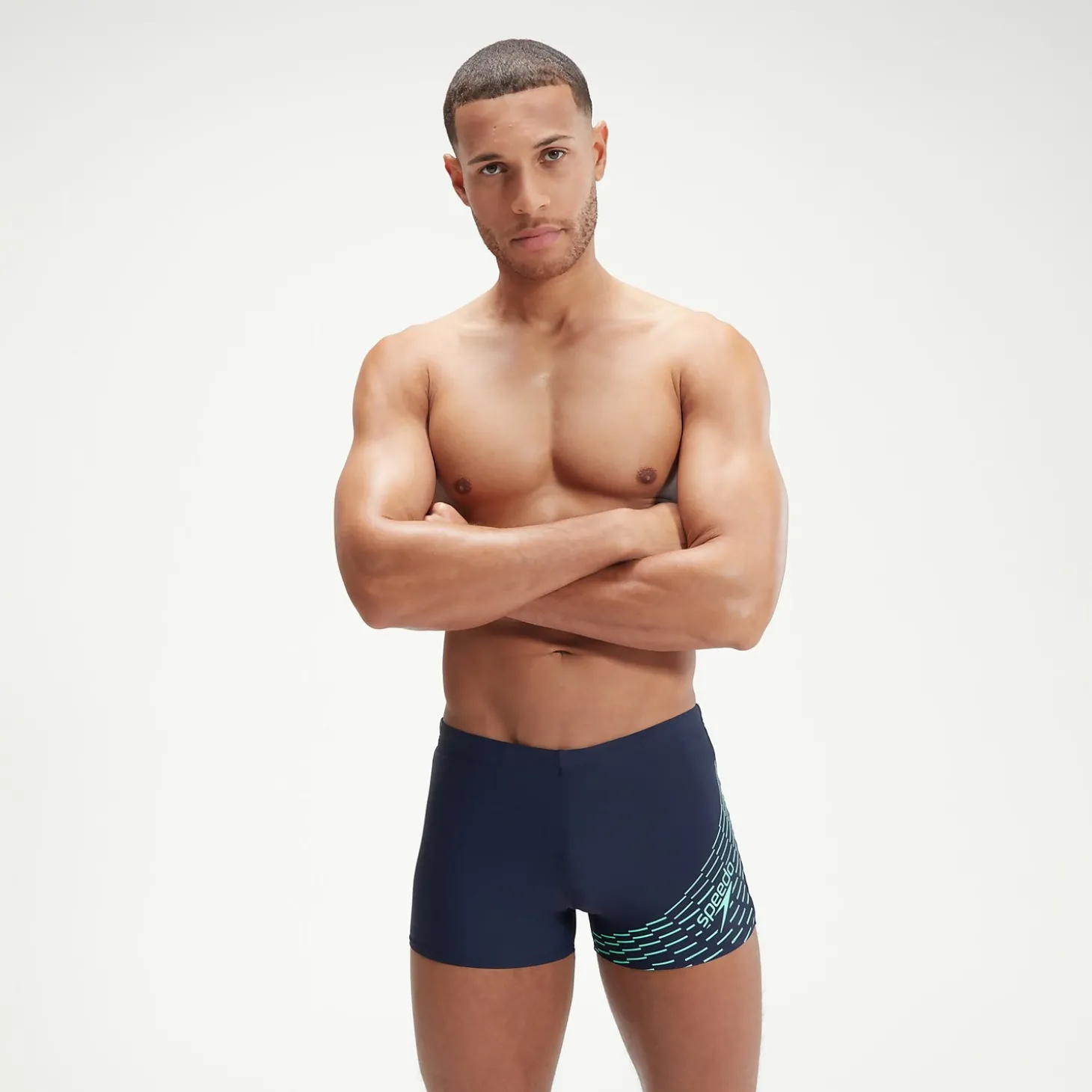 Outlet Boxer de bain Homme Medley Logo bleu marine/vert Homme Aquashorts