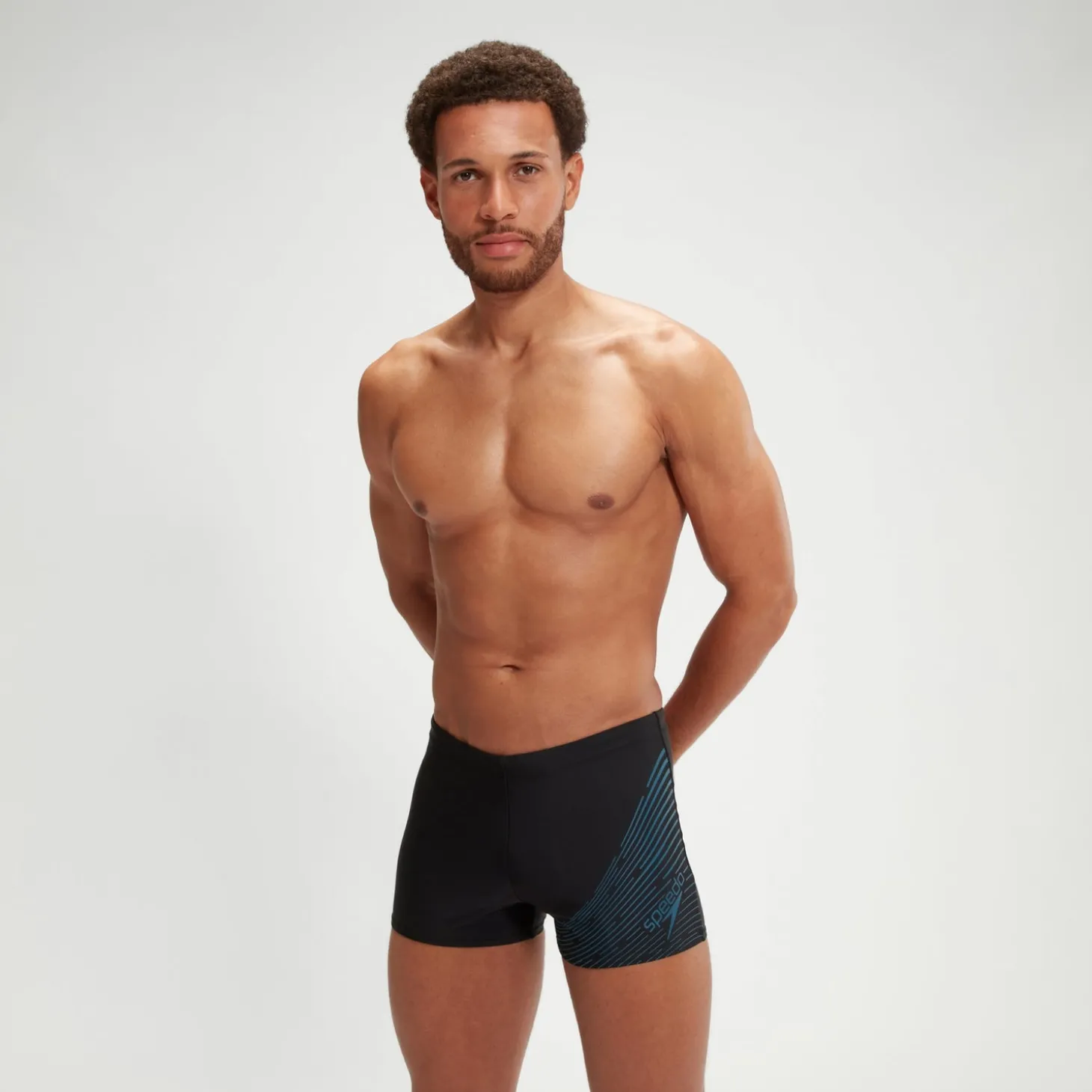 Clearance Boxer de bain Homme Medley Logo noir/bleu sarcelle Homme Aquashorts