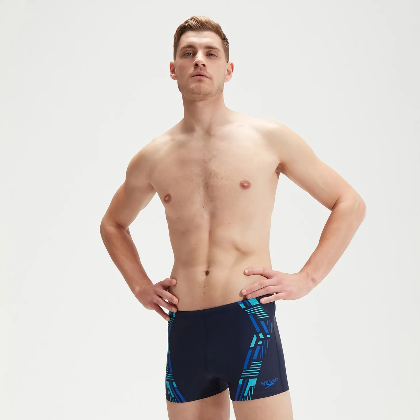 Shop Boxer de bain Homme Tech Imprimé bleu marine/bleu Homme Aquashorts