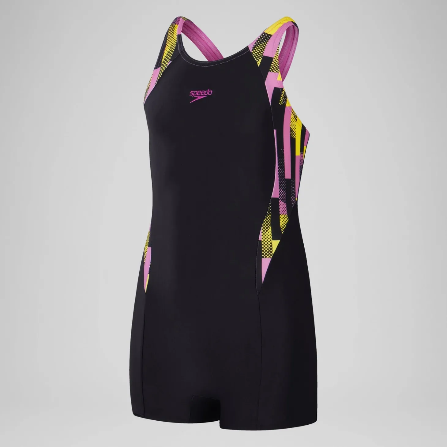 Online Combinaison courte Fille à empiècement imprimé pour Filles Noir/Rose kiki/Jus de citron Enfant Maillots De Bain