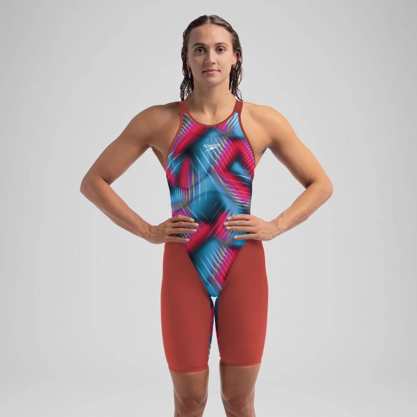 Outlet Combinaison partielle à dos ouvert - Fastskin LZR Pure Valor 2.0 pour Femmes Bleu/Rouge Femme Compétition