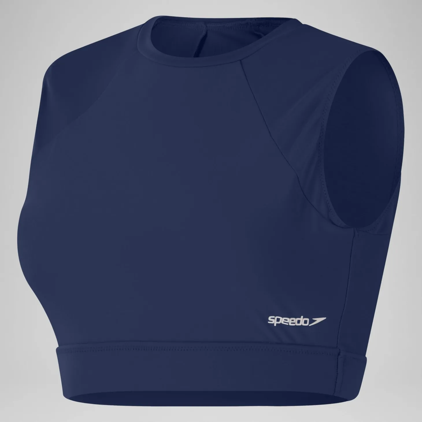 Cheap Crop top uni avec maille filet pour Femmes Bleu céruléen Femme Maillots 2 Pièces