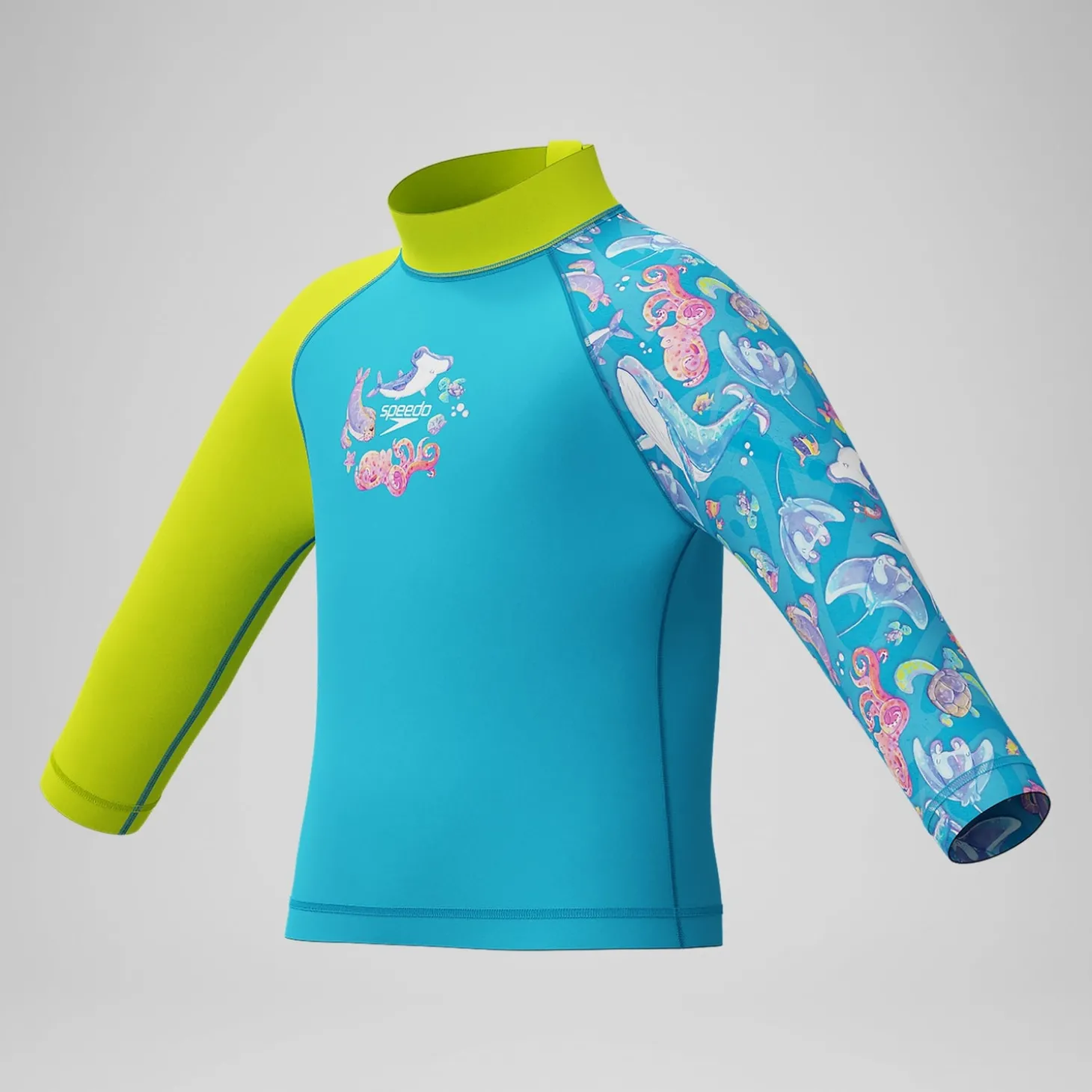 Cheap Ensemble Garçon Learn to Swim Rash à manches courtes imprimé bleu/jaune Enfant Maillots De Bain | Maillot De Bain Garçons