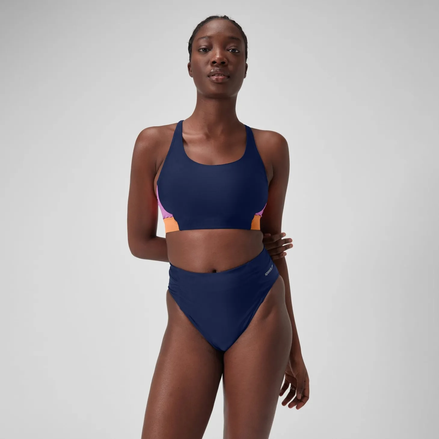 Cheap Haut color-block pour Femmes Bleu céruléen Femme Maillots 2 Pièces