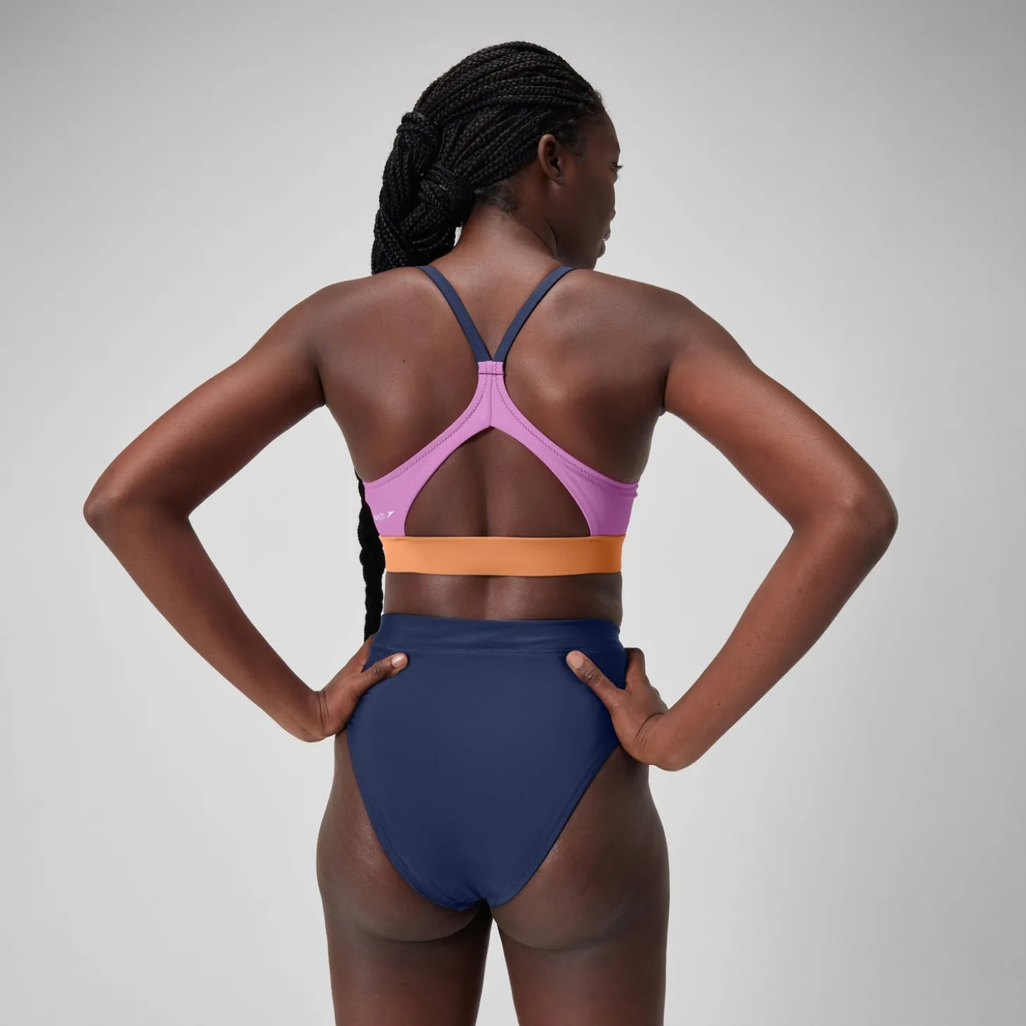 Cheap Haut color-block pour Femmes Bleu céruléen Femme Maillots 2 Pièces