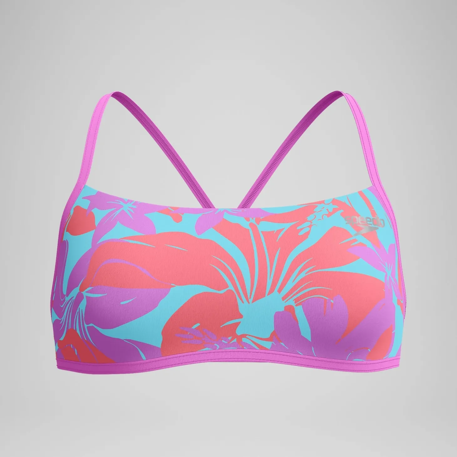 Outlet Haut de bikini Femme Club Training Cross Back imprimé rose/vert Femme Maillots 2 Pièces