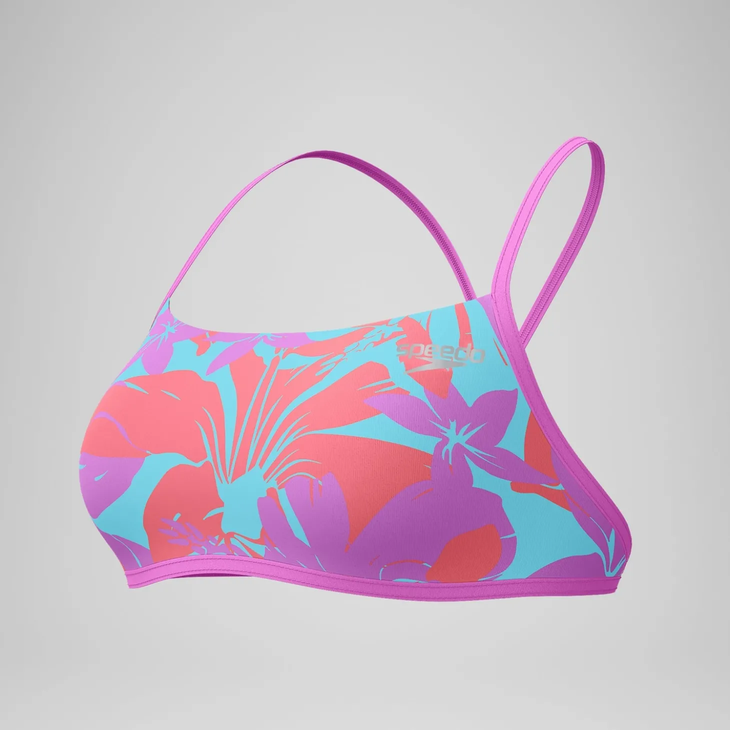 Outlet Haut de bikini Femme Club Training Cross Back imprimé rose/vert Femme Maillots 2 Pièces