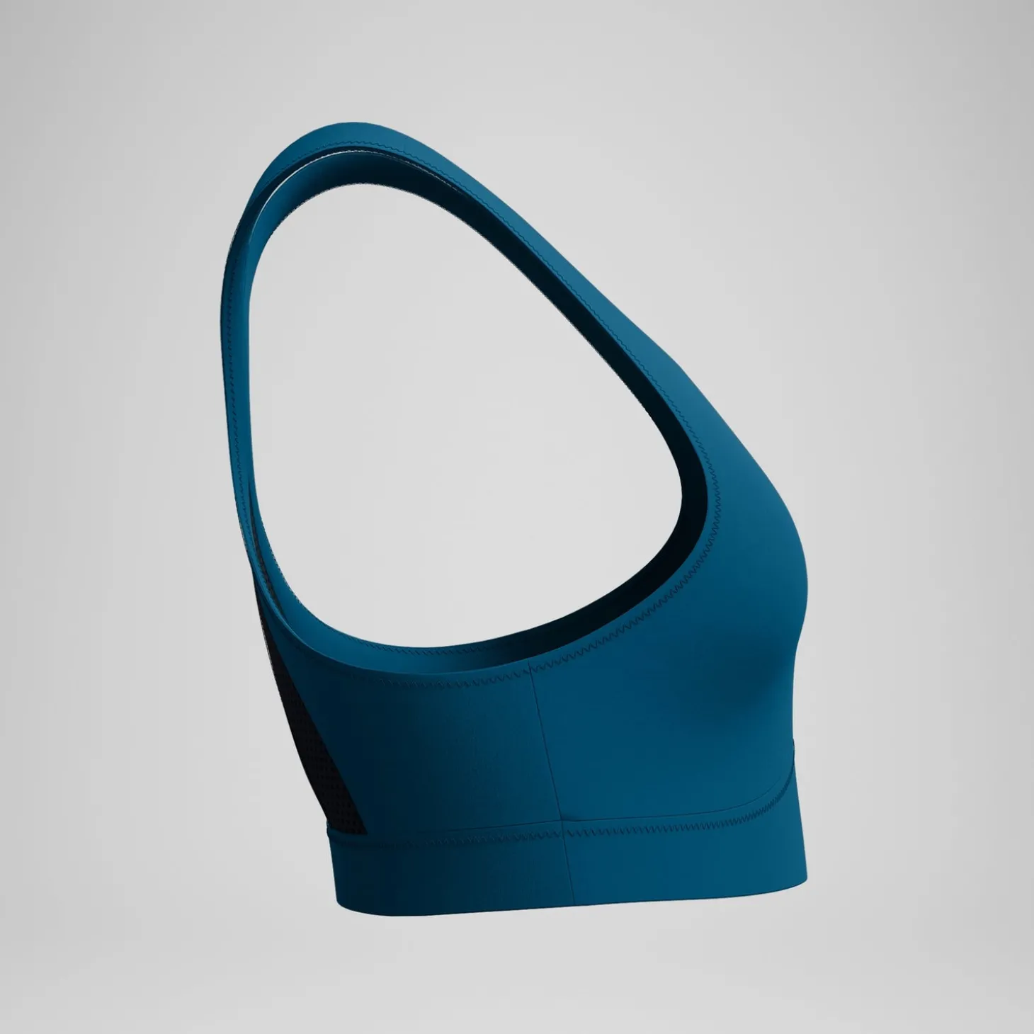 Discount Haut de bikini Femme Solid à col haut avec mesh sarcelle foncé Femme Maillots 2 Pièces