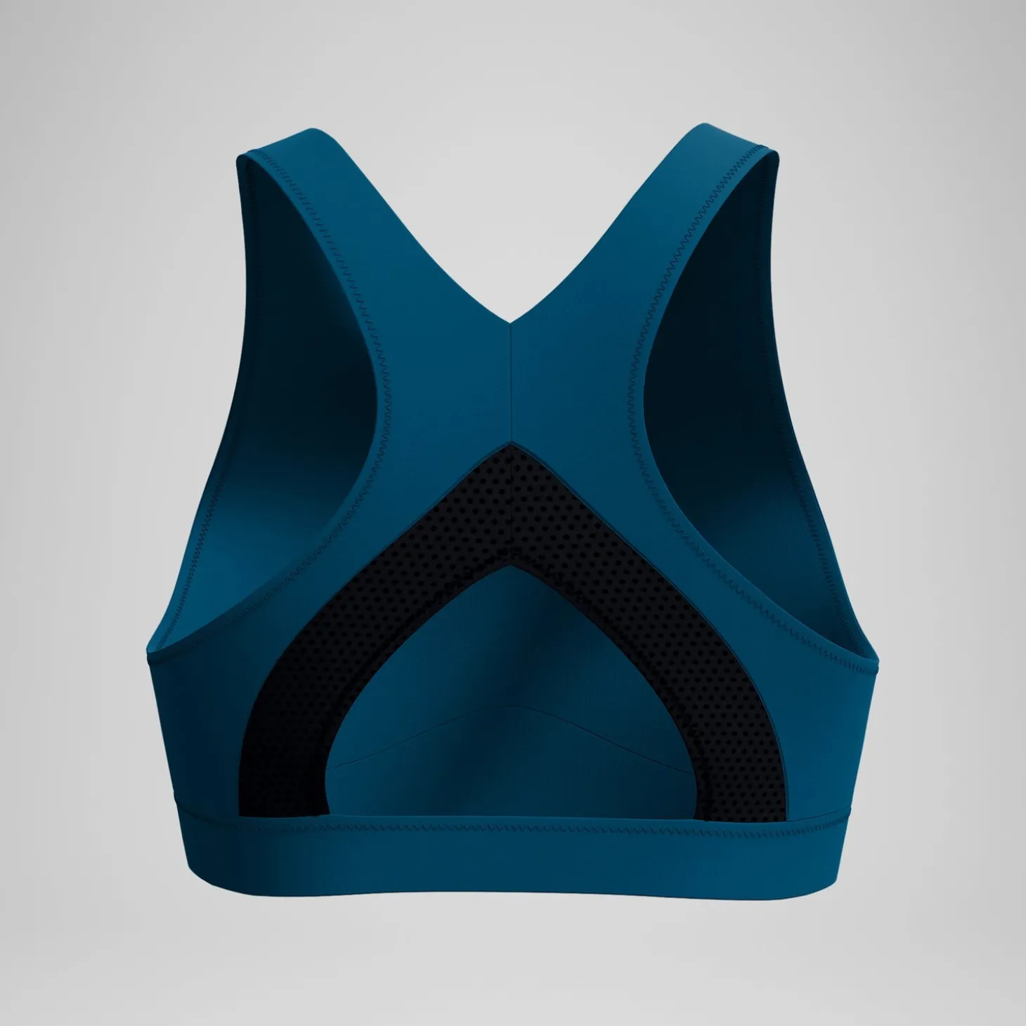 Discount Haut de bikini Femme Solid à col haut avec mesh sarcelle foncé Femme Maillots 2 Pièces