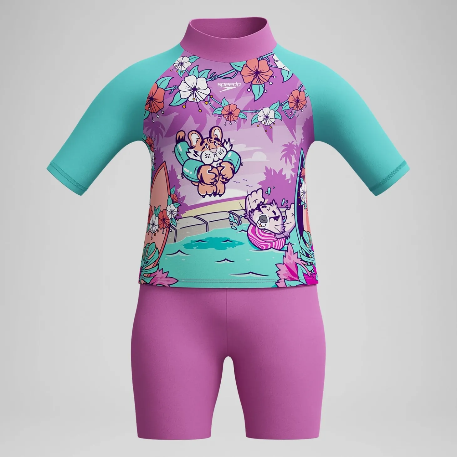 Flash Sale Haut et short de protection solaire Bébé Learn to Swim rose Enfant Maillots De Bain