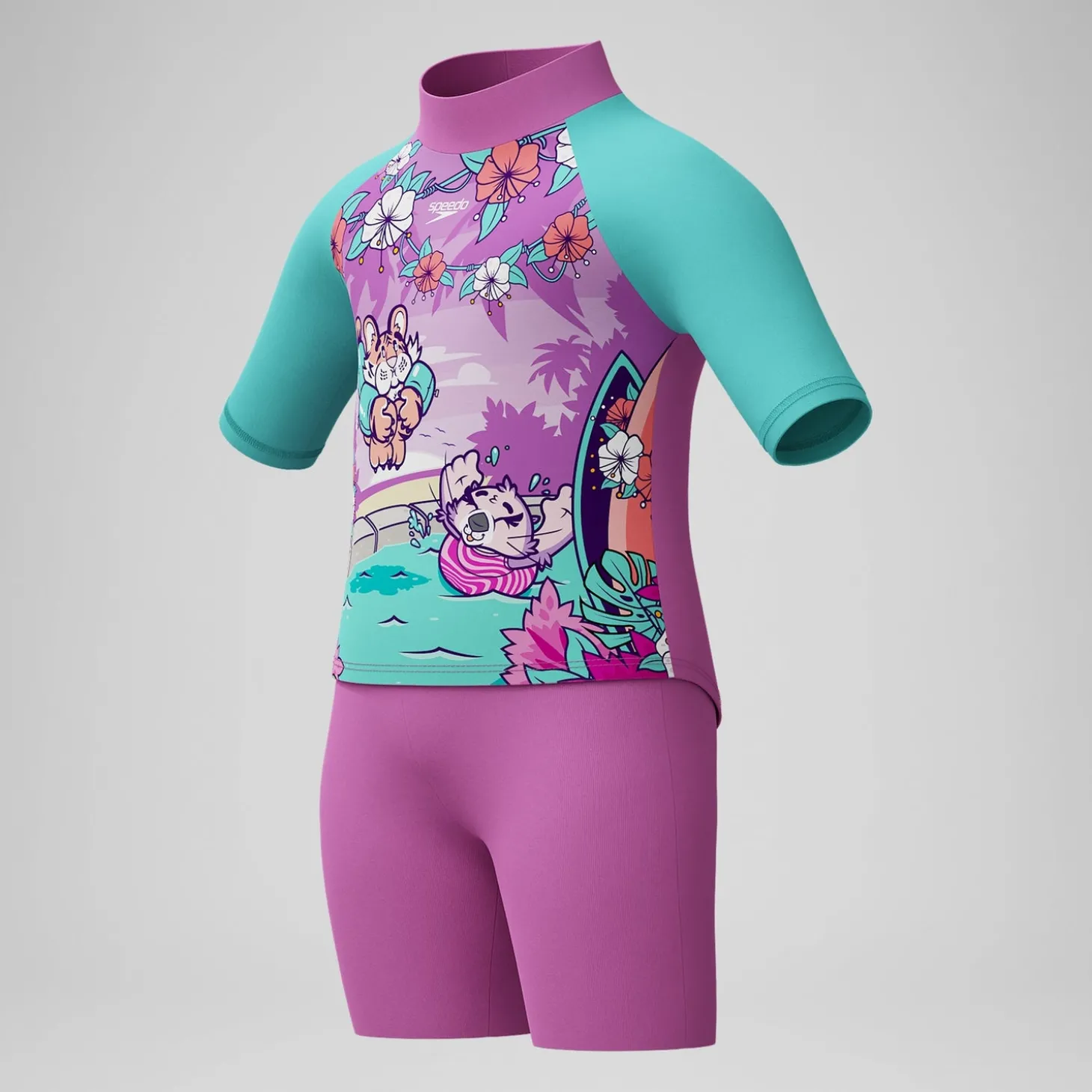Flash Sale Haut et short de protection solaire Bébé Learn to Swim rose Enfant Maillots De Bain