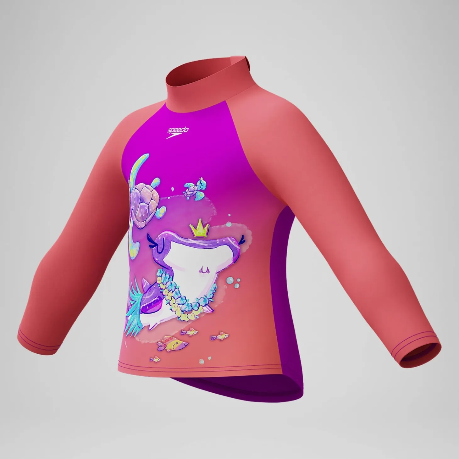 Best Sale Haut Fille Rash Digital à manches longues corail/rose Enfant Maillots De Bain