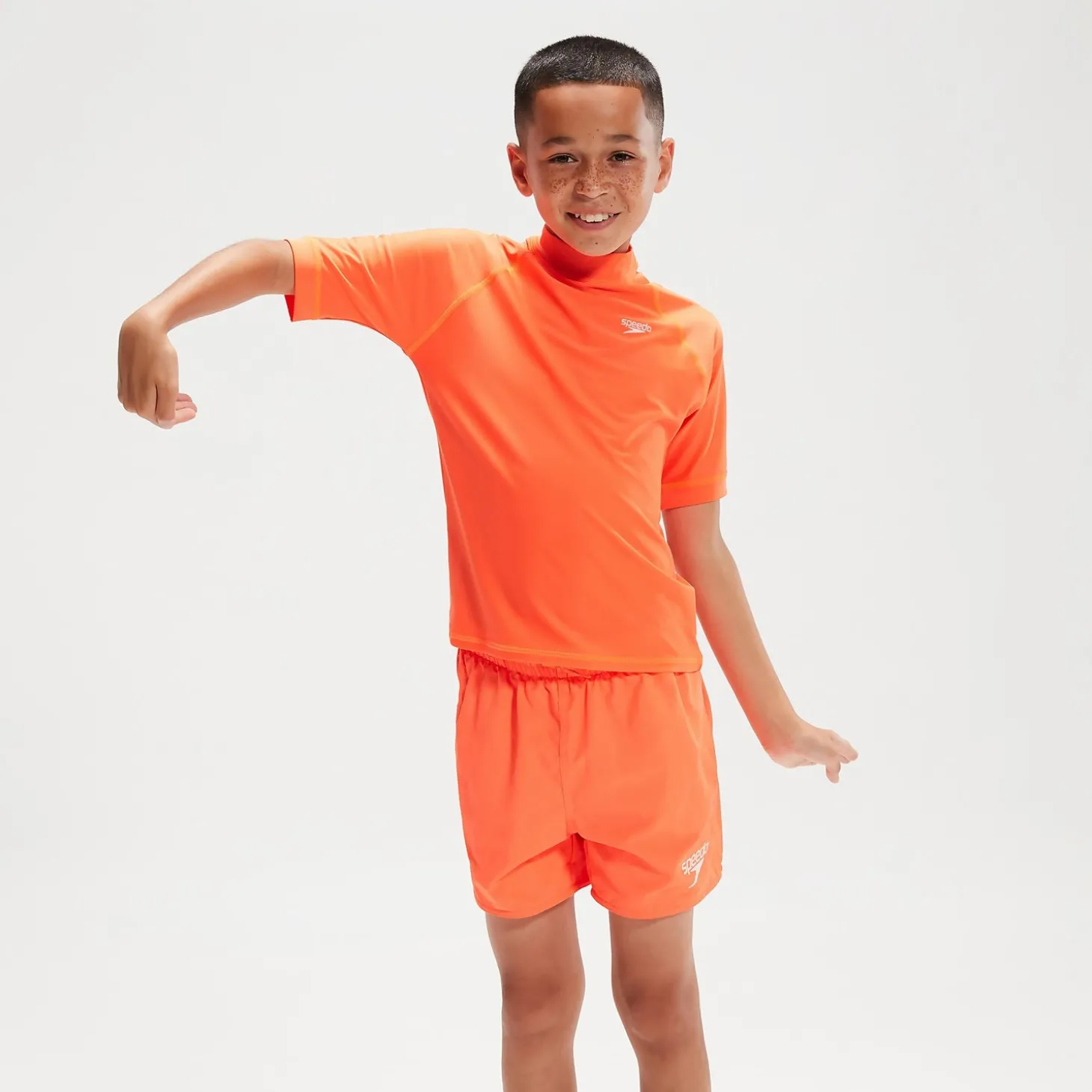 Cheap Haut Rash Garçon imprimé à manches courtes orange Enfant Maillots De Bain | Maillot De Bain Garçons