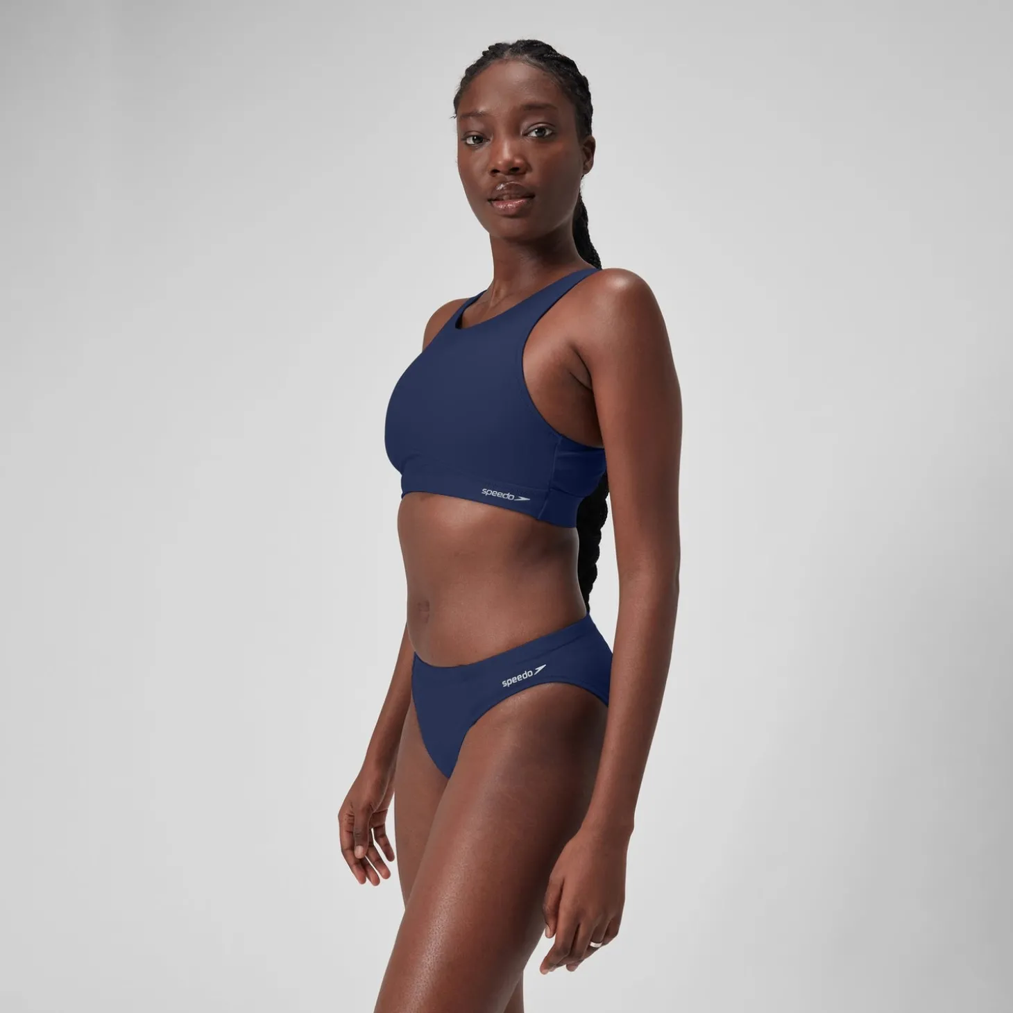 Best Haut uni à col montant avec maille filet pour Femmes Bleu céruléen Femme Maillots 2 Pièces