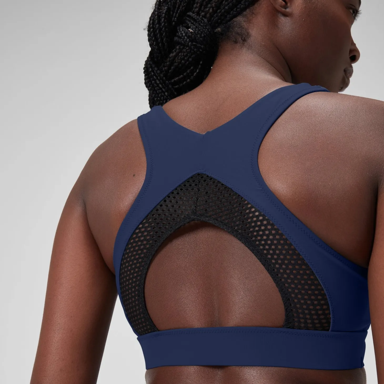 Best Haut uni à col montant avec maille filet pour Femmes Bleu céruléen Femme Maillots 2 Pièces