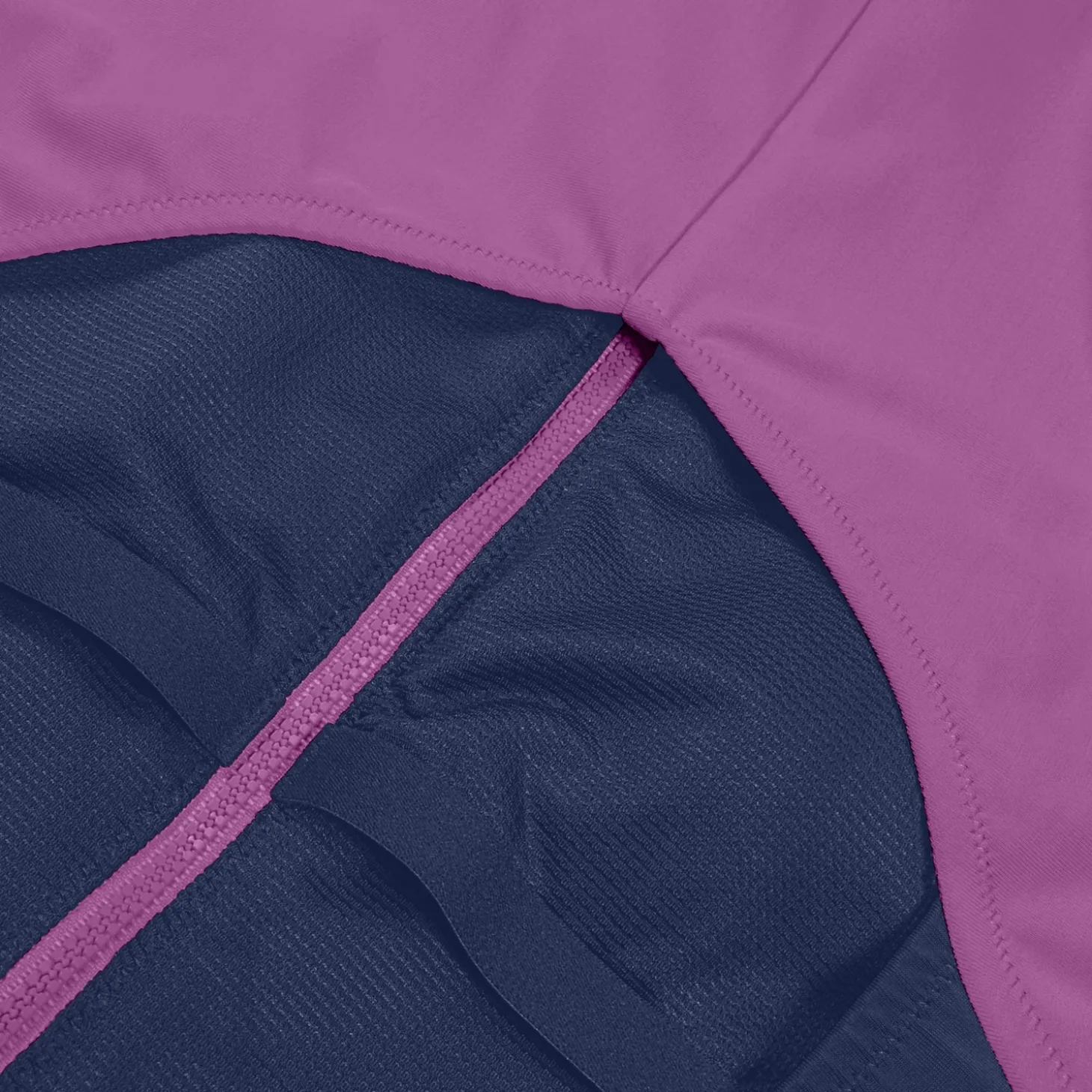 New L/S 1 pièce color-block zippé pour Femmes Bleu céruléen Femme Maillots 1 Pièce
