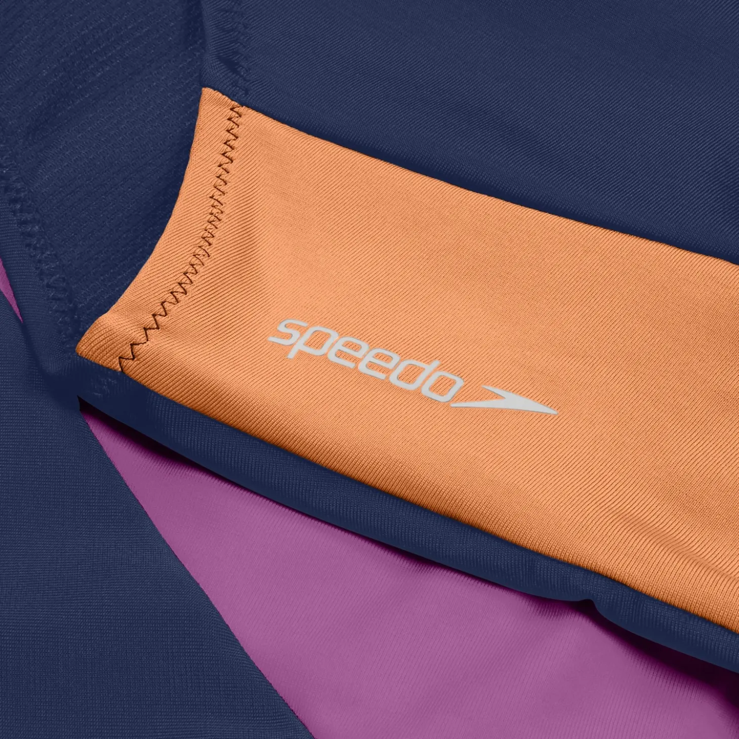 New L/S 1 pièce color-block zippé pour Femmes Bleu céruléen Femme Maillots 1 Pièce