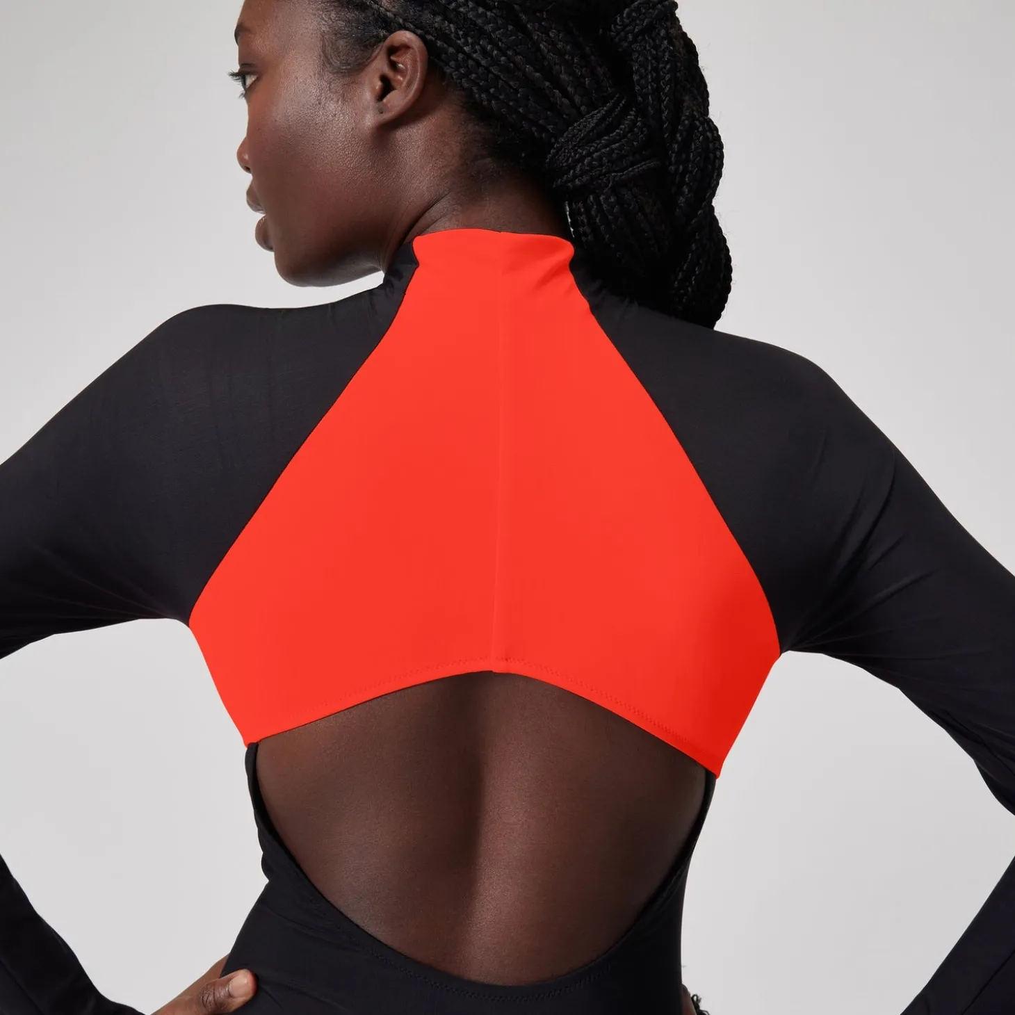 Fashion L/S 1 pièce color-block zippé pour Femmes Dragon Fire Femme Maillots 1 Pièce