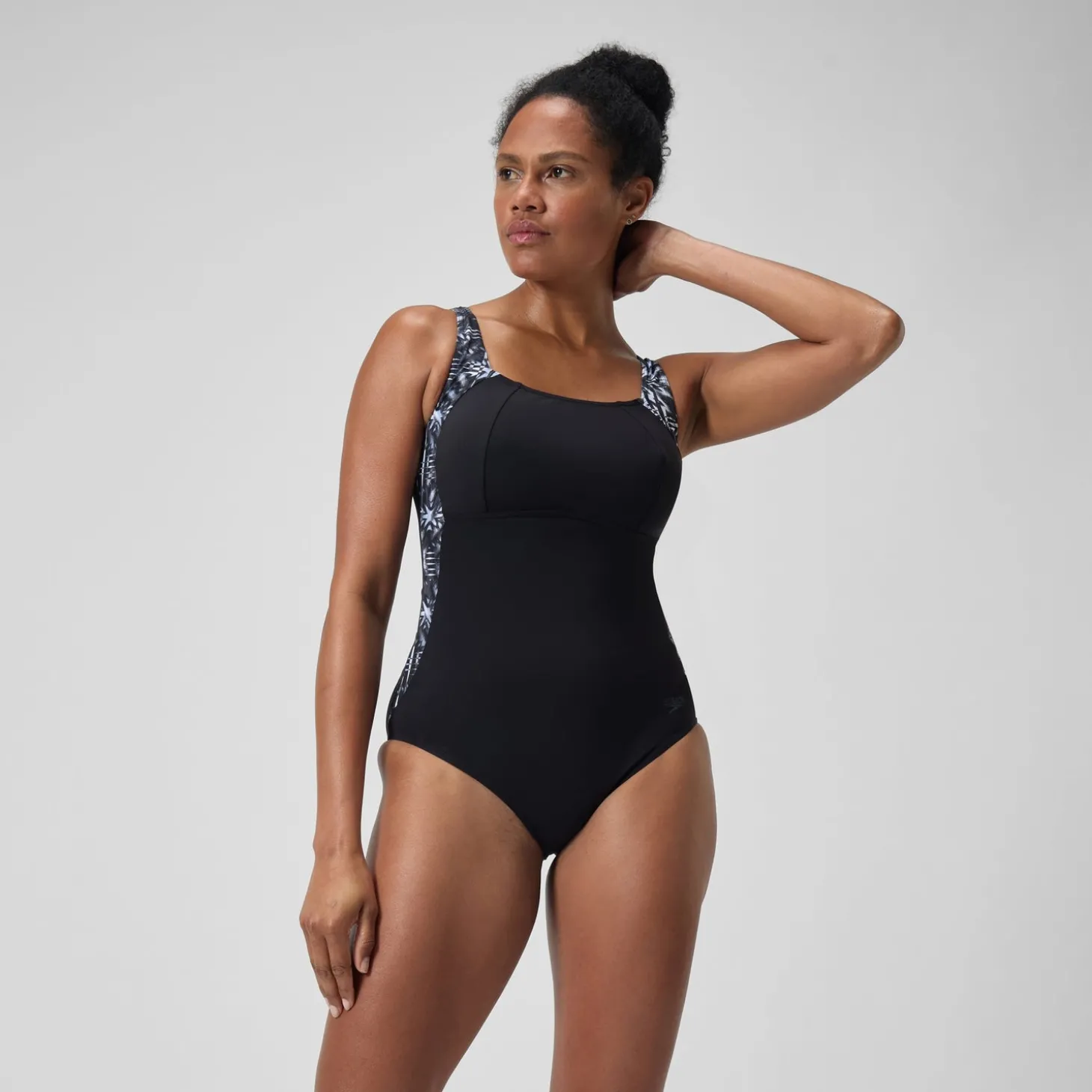Online Maillot de bain 1 pièce Femmes Shaping LunaLustre imprimé pour Femmes Noir/Gris oxydé/Blanc Femme Maillots Galbant
