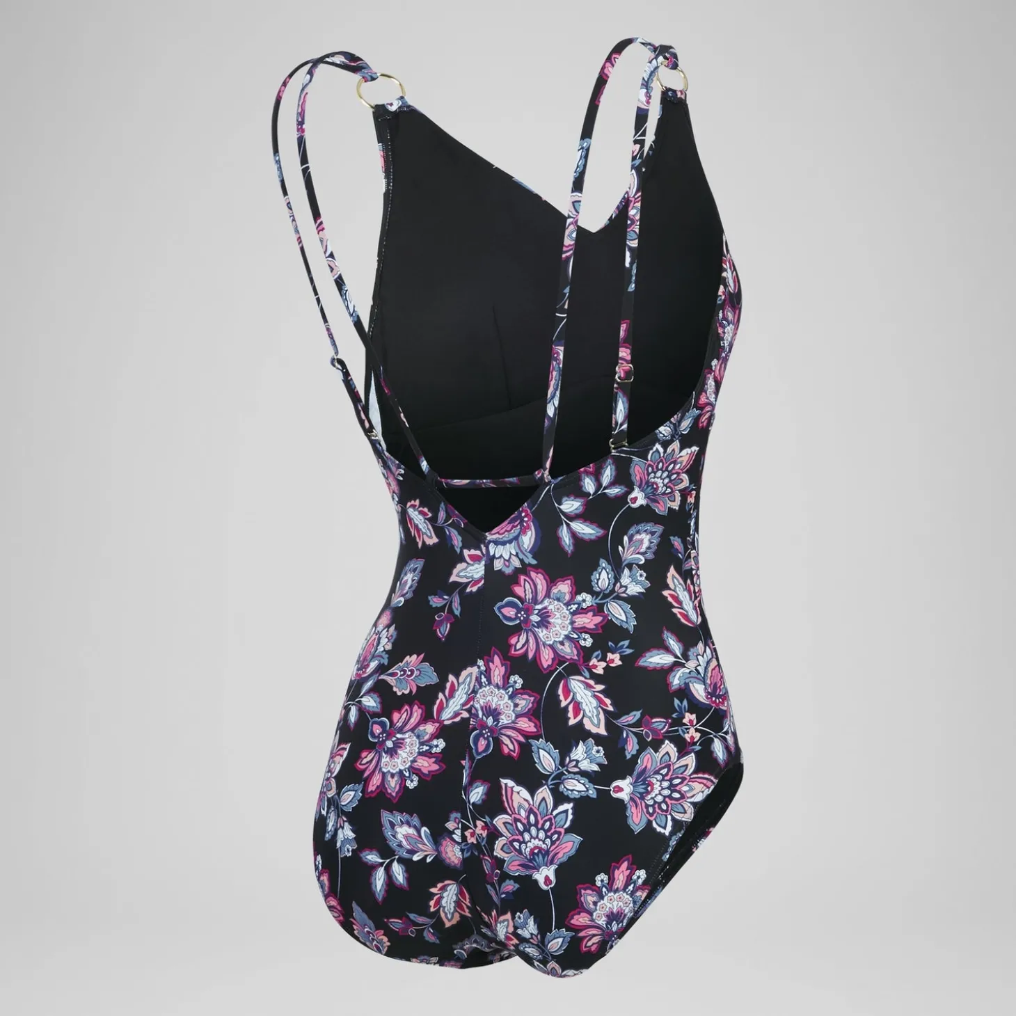 Hot Maillot de bain 1 pièce galbant à bretelles et imprimé pour Femmes Noir/Violet Femme Maillots Galbant