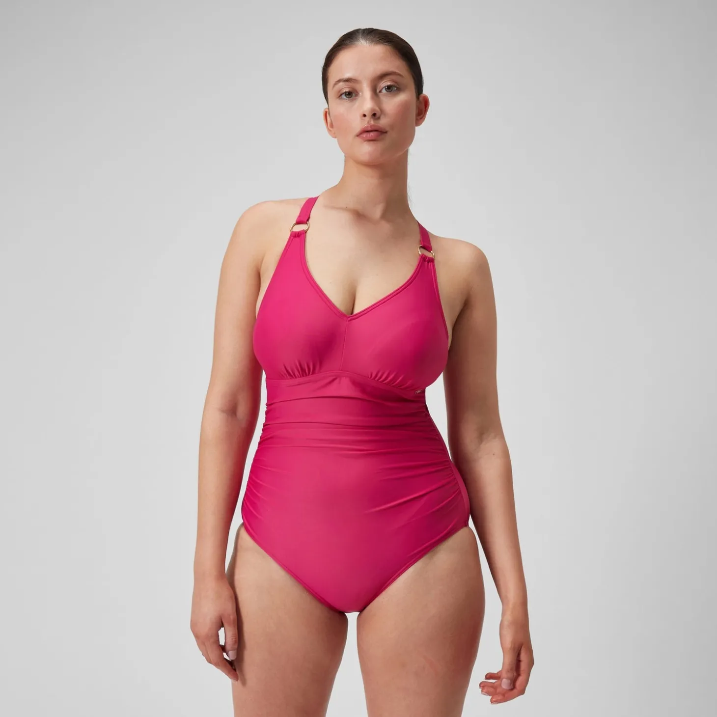 Store Maillot de bain 1 pièce Shaping à encolure en V pour Femmes Magenta Brume Femme Maillots Galbant