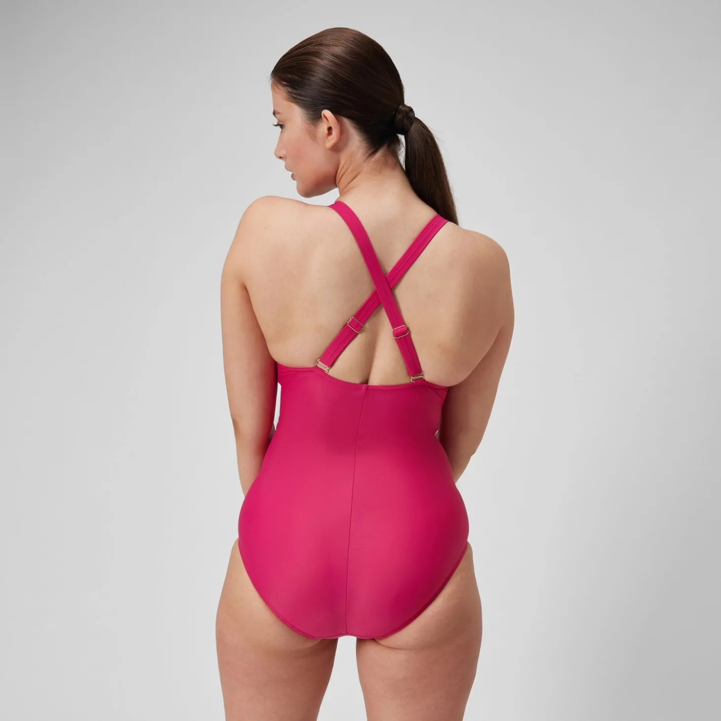 Store Maillot de bain 1 pièce Shaping à encolure en V pour Femmes Magenta Brume Femme Maillots Galbant